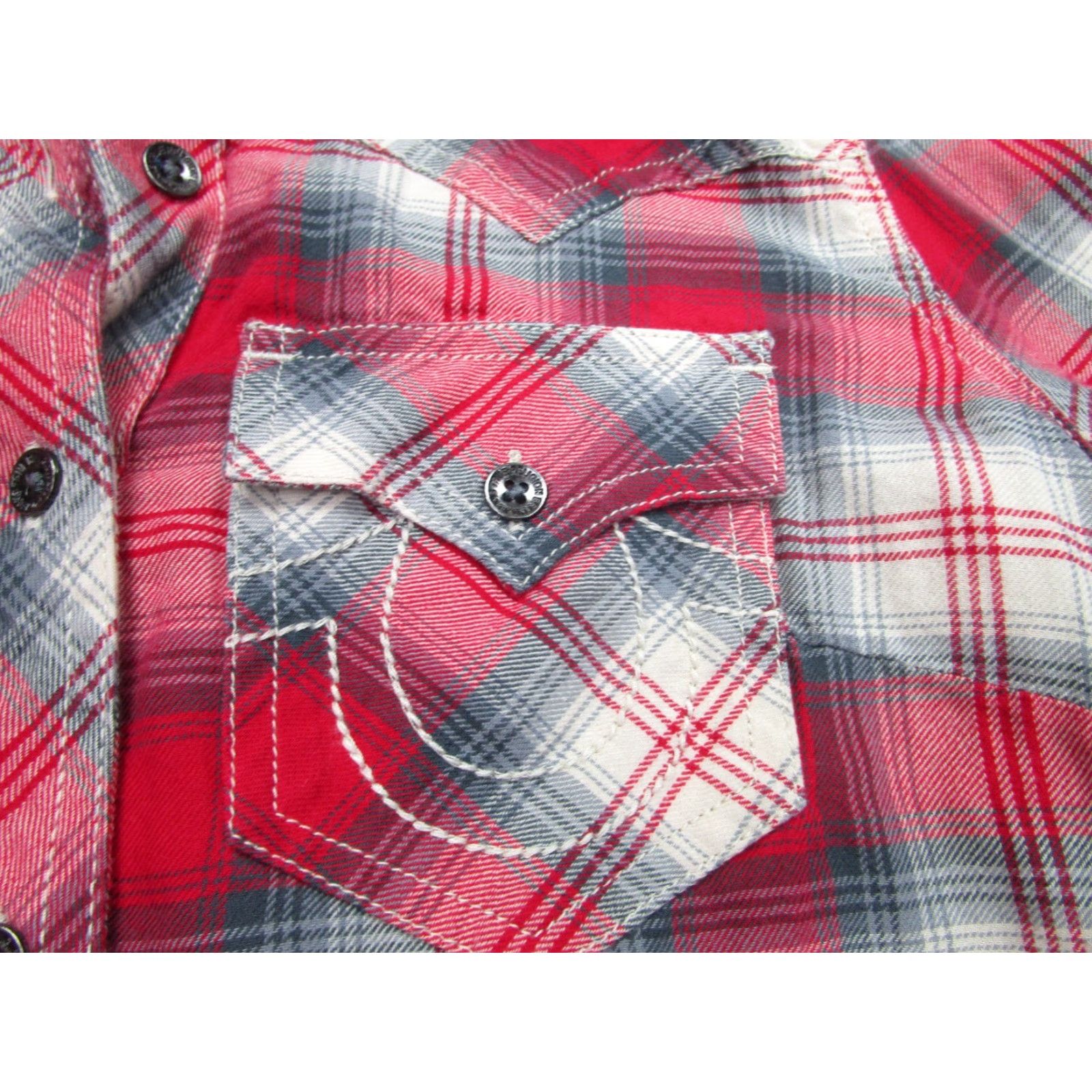 True Religion VINTAGE True Religion Shirt Womens XS Red Plaid Western Cowgirl y2k Cowboycore Size XS / US 0-2 / IT 36-38 - 3 Thumbnail