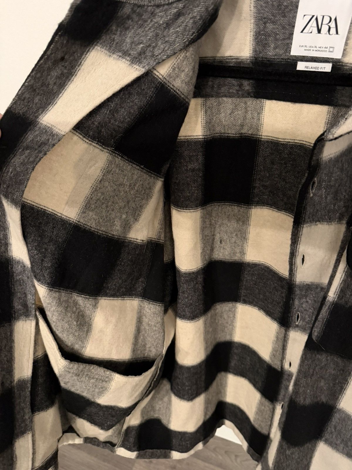 Zara Zara Black and White Plaid Overshirt Size US XL / EU 56 / 4 - 3 Thumbnail