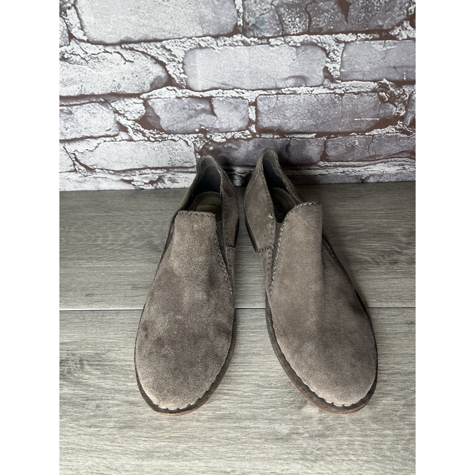 Clarks Clarks Somerset Gray Suede Leather Loafers Ankle Booties Wom Size US 9 / IT 39 - 15 Thumbnail