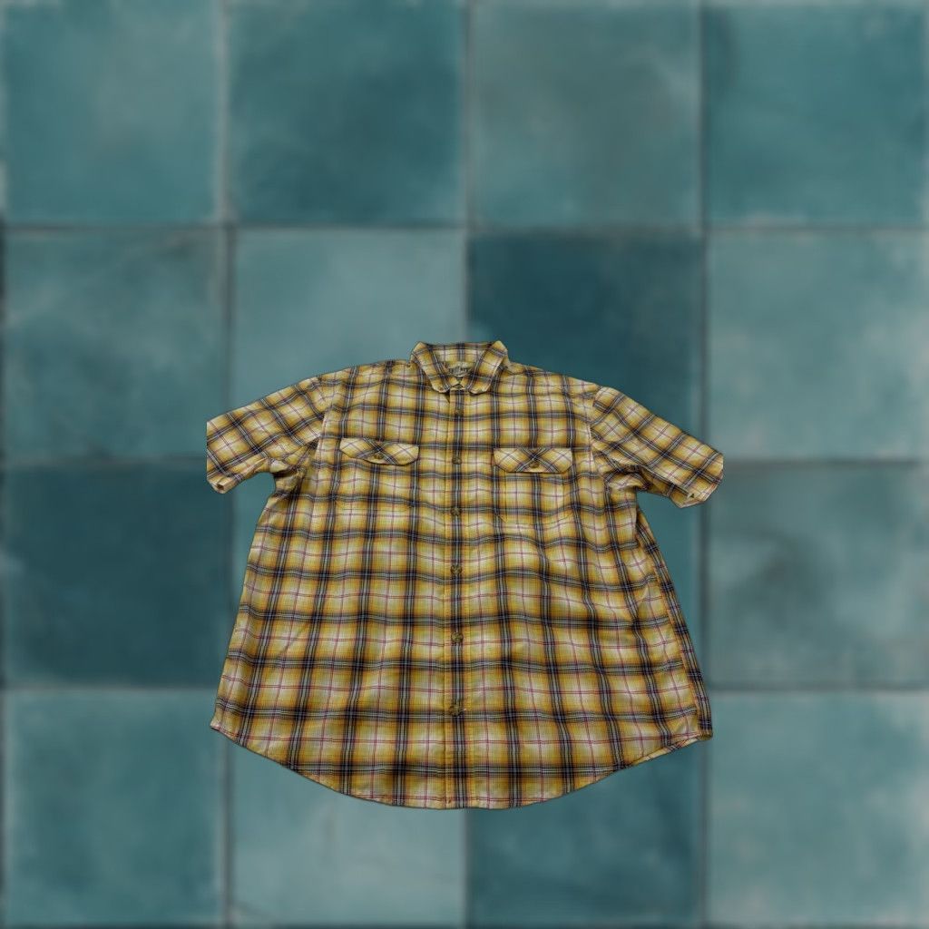 Duluth Trading Company Duluth Trading Co Shirt Mens XL Yellow Plaid Short Sleeve Button Front Casual Size US XL / EU 56 / 4 - 1 Thumbnail