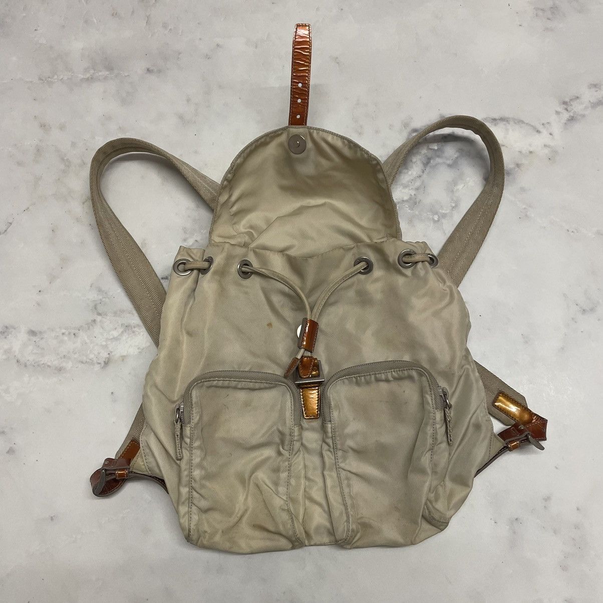 Prada Prada vintage nylon draw string rucksack Size ONE SIZE - 2 Thumbnail