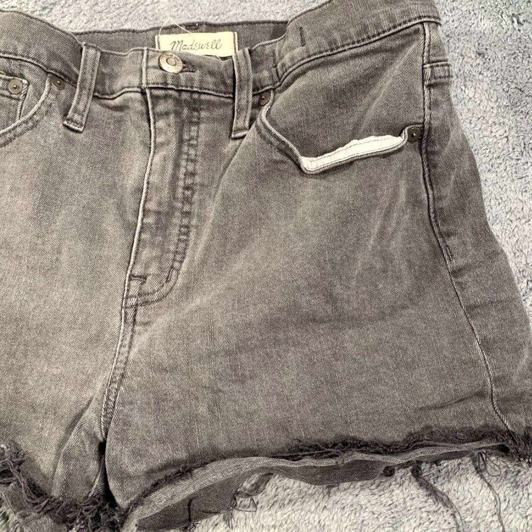 Madewell Madewell Jean Shorts high-rise denim Cut-Off Women 27 Gray Regular Size 27" / US 4 / IT 40 - 3 Thumbnail