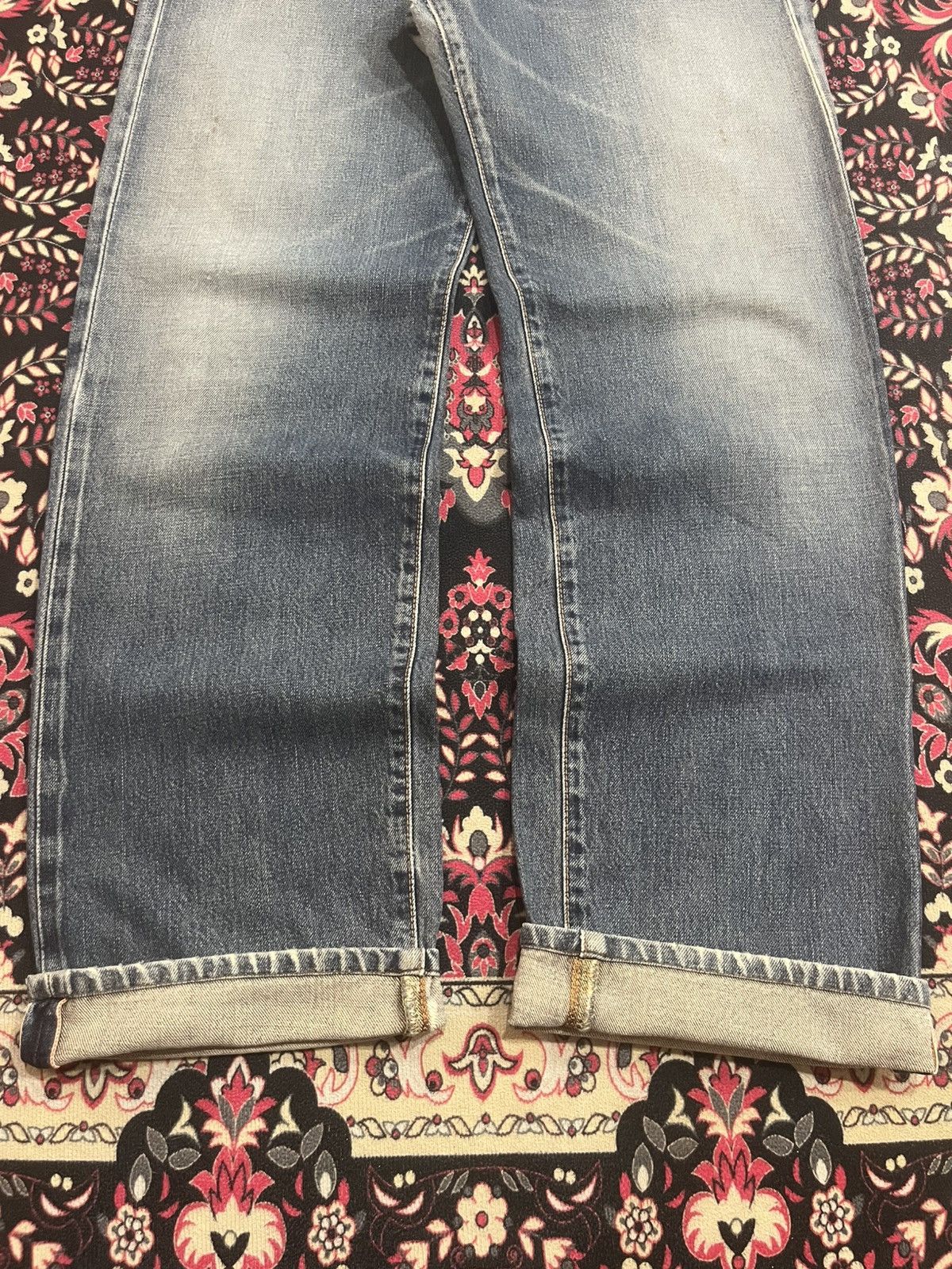 Edwin Vintage Edwin 505X Blue Washed Selvedge Frayed Leg Jeans Size US 32 / EU 48 - 13 Thumbnail