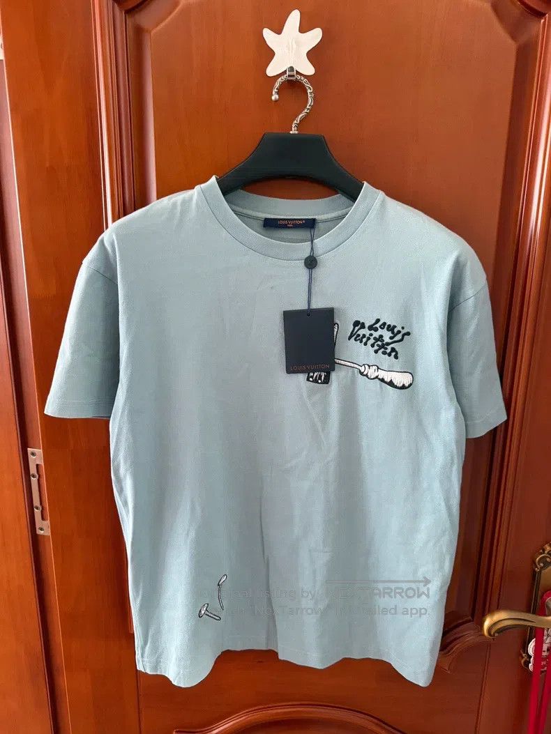 Louis Vuitton Louis Vuitton Light Blue Tool Hammer Embroidered Short Sle Size US M / EU 48-50 / 2 - 1 Thumbnail