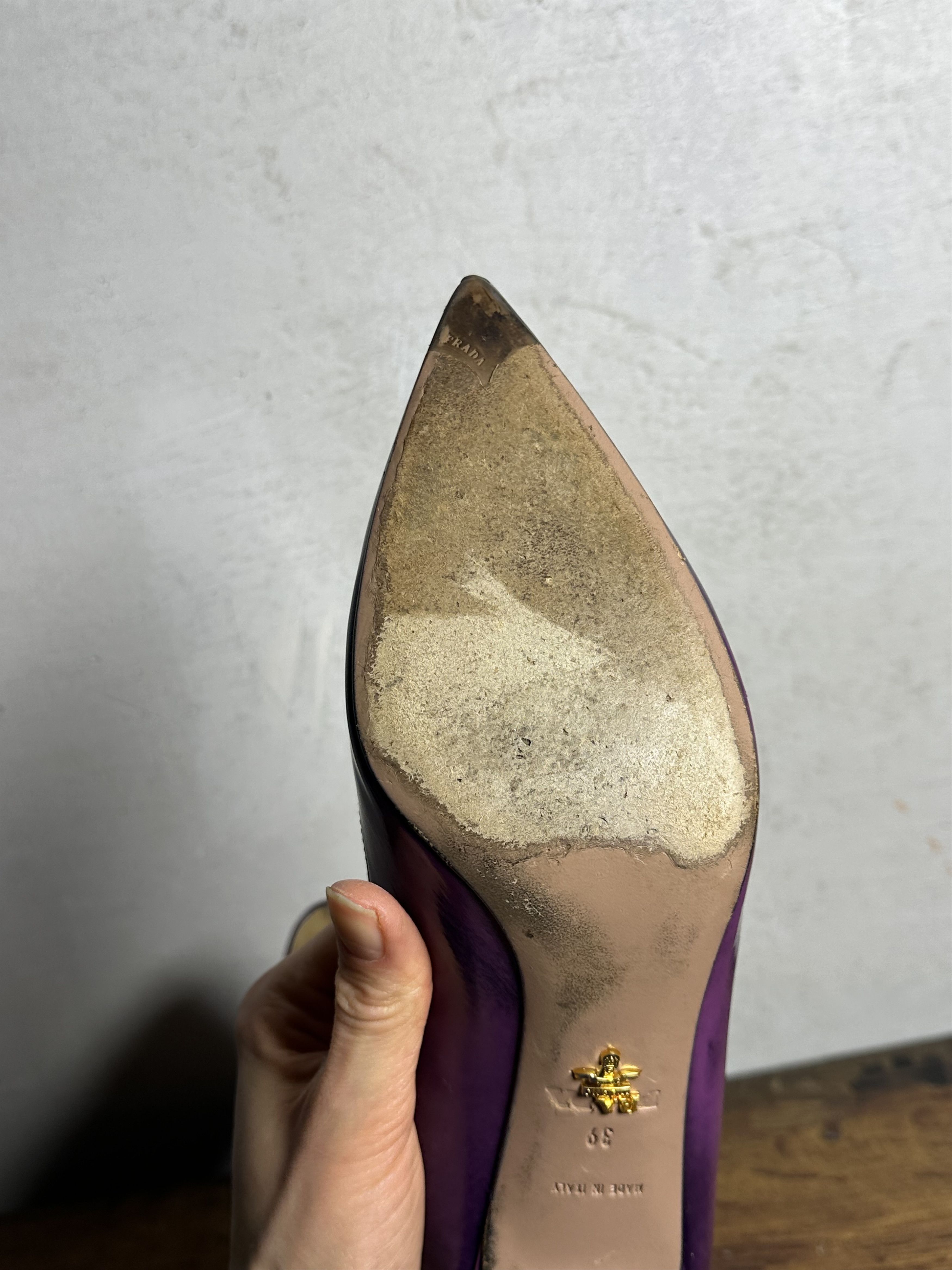 Prada Prada Kitten Heel Eggplant Patent Leather Shoes Size US 9 / IT 39 - 15 Thumbnail