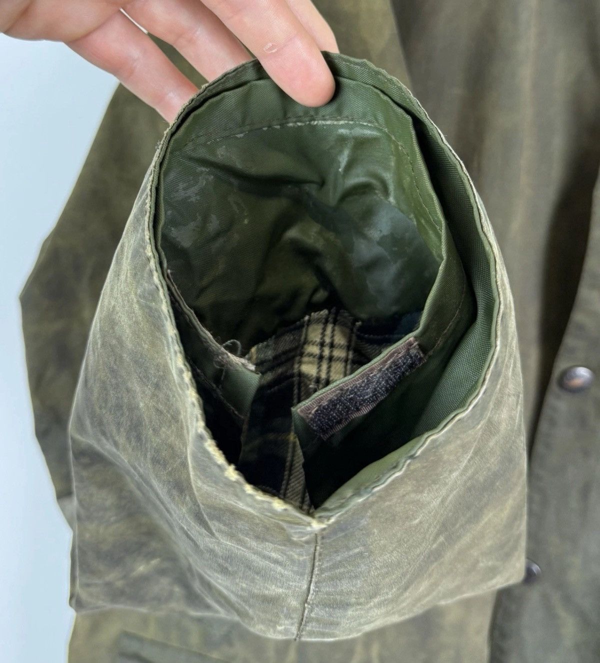 Barbour Barbour A200 Border Jacket Waxed Cotton Coat Green Full Zip Size US XL / EU 56 / 4 - 10 Thumbnail