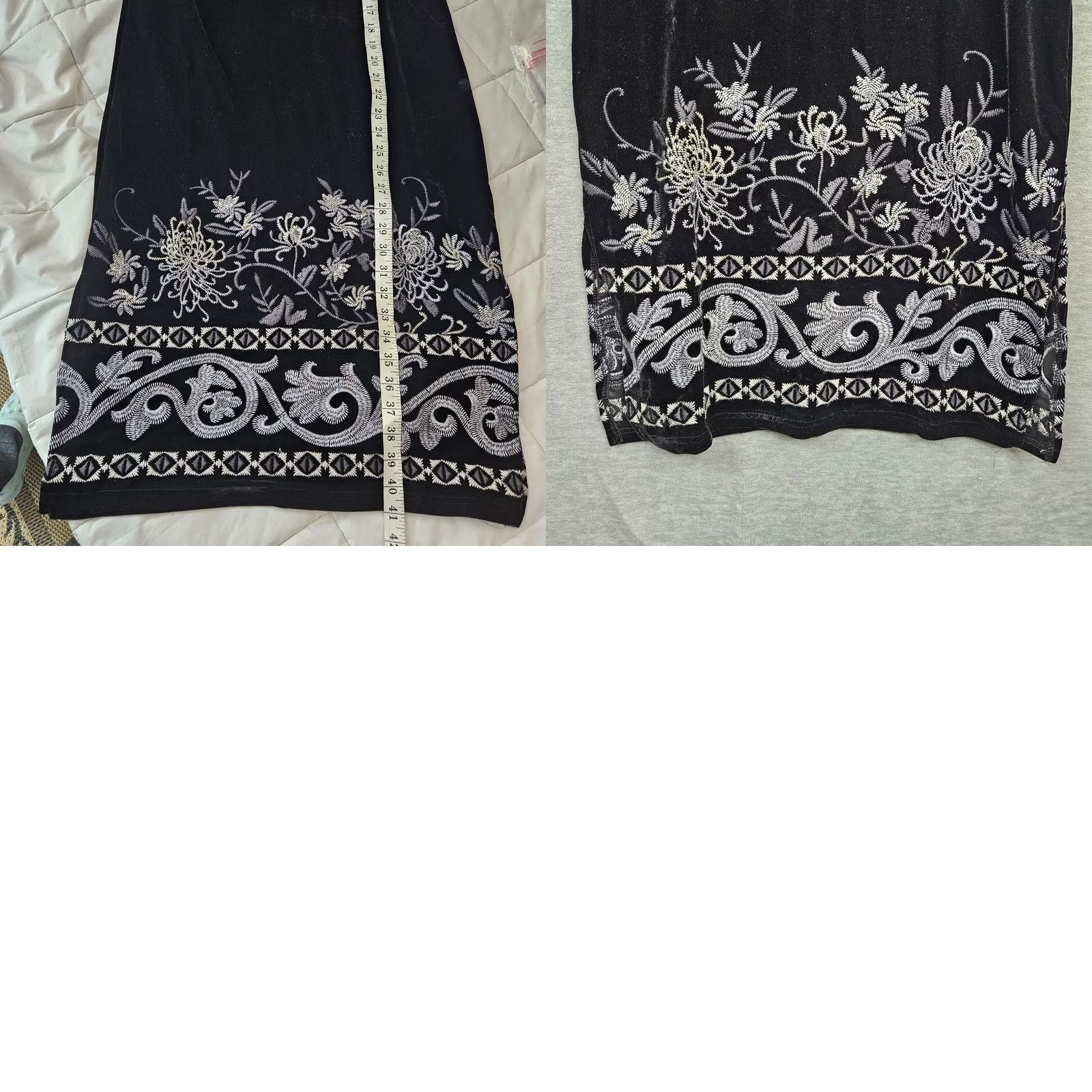 Velvet Paparazzi Dress Womens Black Velvet Floral Printed Sleeveless A-Line Size S New Size S / US 4 / IT 40 - 8 Thumbnail