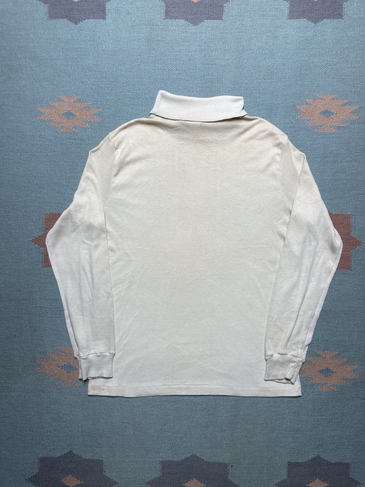 Vintage Vtg 60s 70s turtleneck shirt blank white soft comfy adult XL Size US XL / EU 56 / 4 - 7 Thumbnail