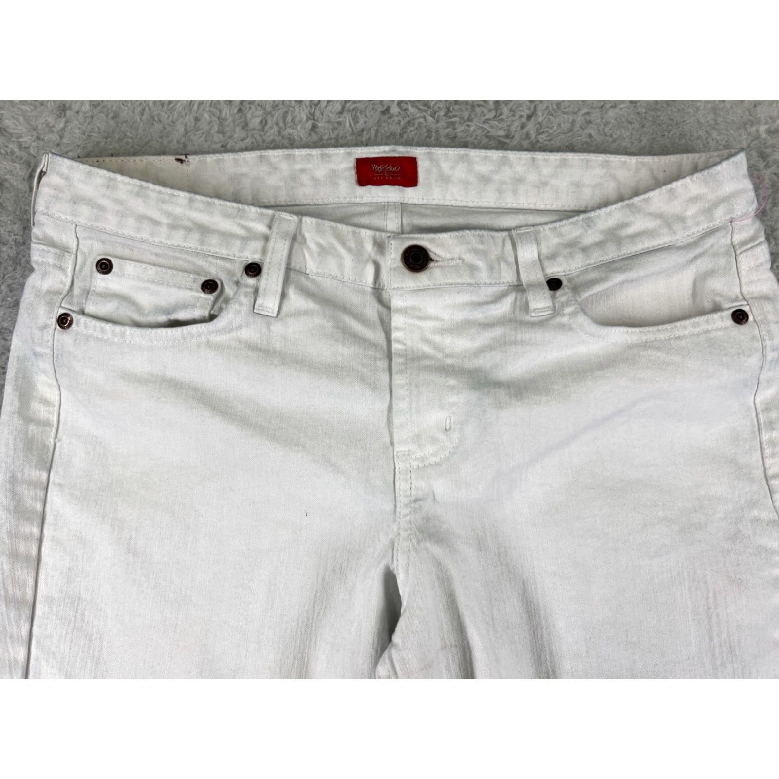 Mossimo MOSSIMO Jeans Women Bootcut White Denim 30x31 Regular Mid Rise 5-Pocket Cotton Blend Size 36" / US 14 / IT 50 - 4 Thumbnail