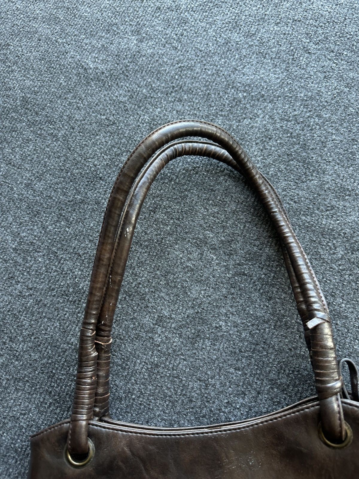 Other 🚨Y2K AVANT-GARDE🚨 LEATHER ZIP Japan style hand bag 90s Size ONE SIZE - 3 Thumbnail