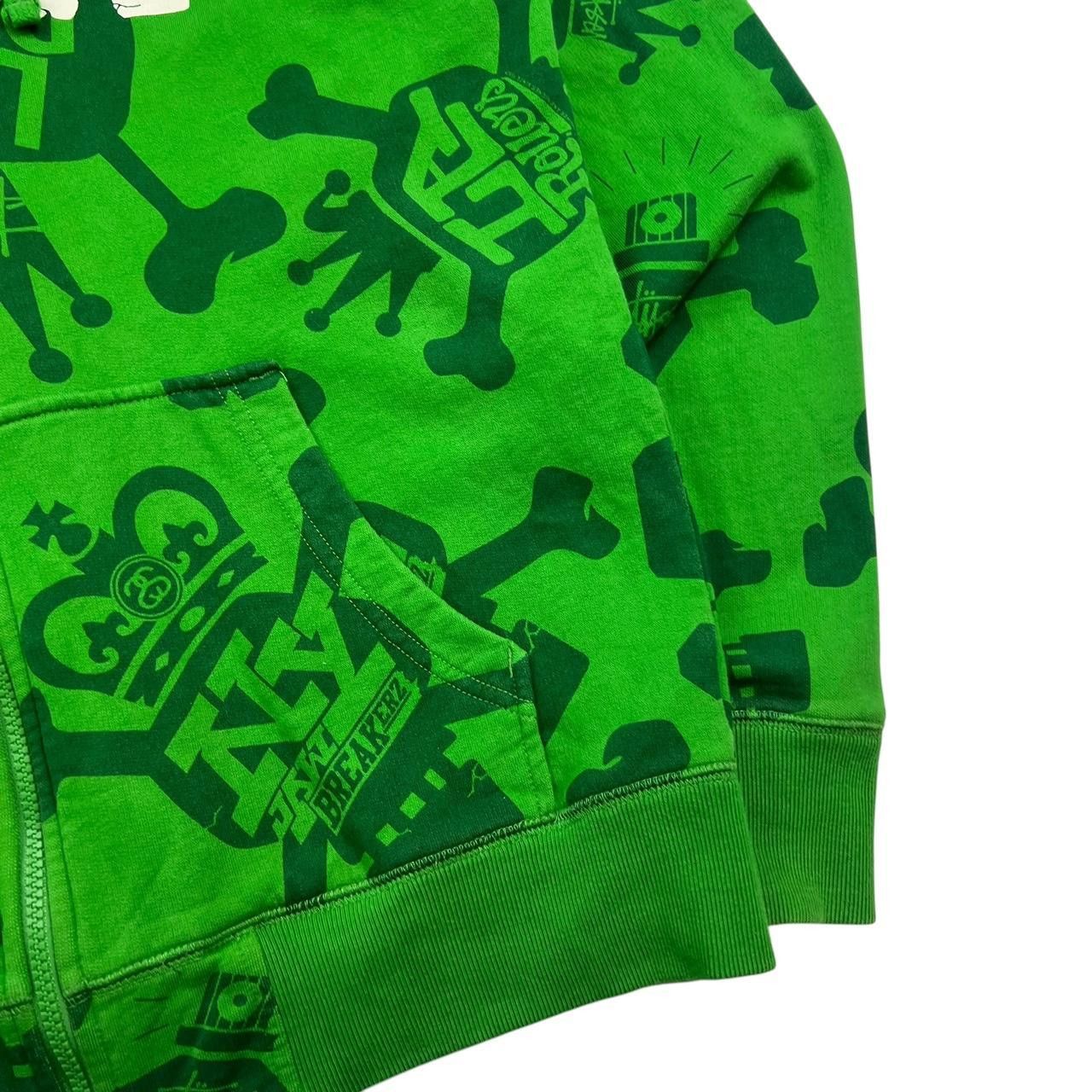 Stussy Vintage 2000s Stussy Skull Zip Up Hoodie Green - Medium Size US M / EU 48-50 / 2 - 4 Thumbnail