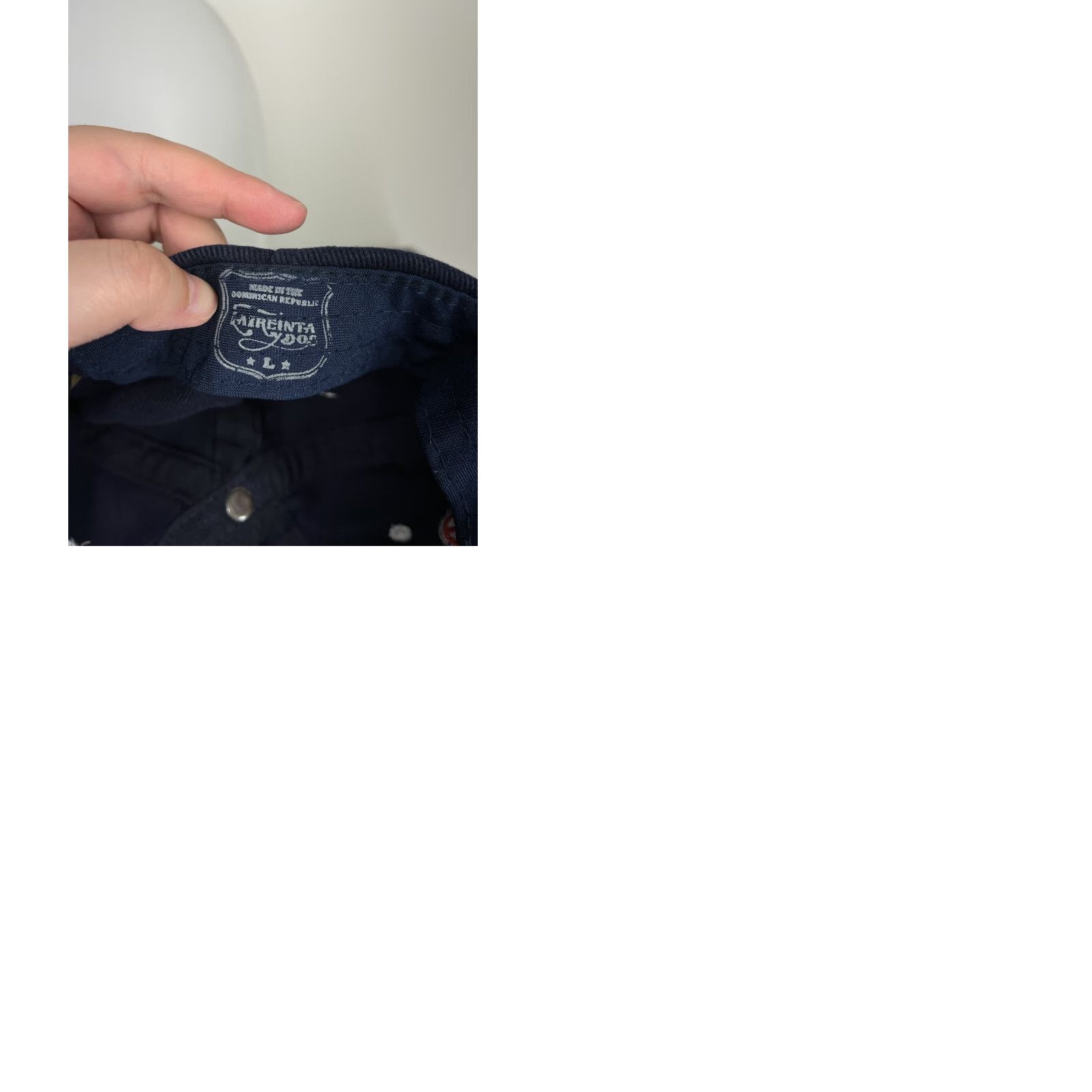 Vintage Latreinta Dos Rep. Dominicana 32 Hat Cap Strap Back Adult Large Blue Embroidered Cotton Twill Hat/Cap Size ONE SIZE - 9 Thumbnail
