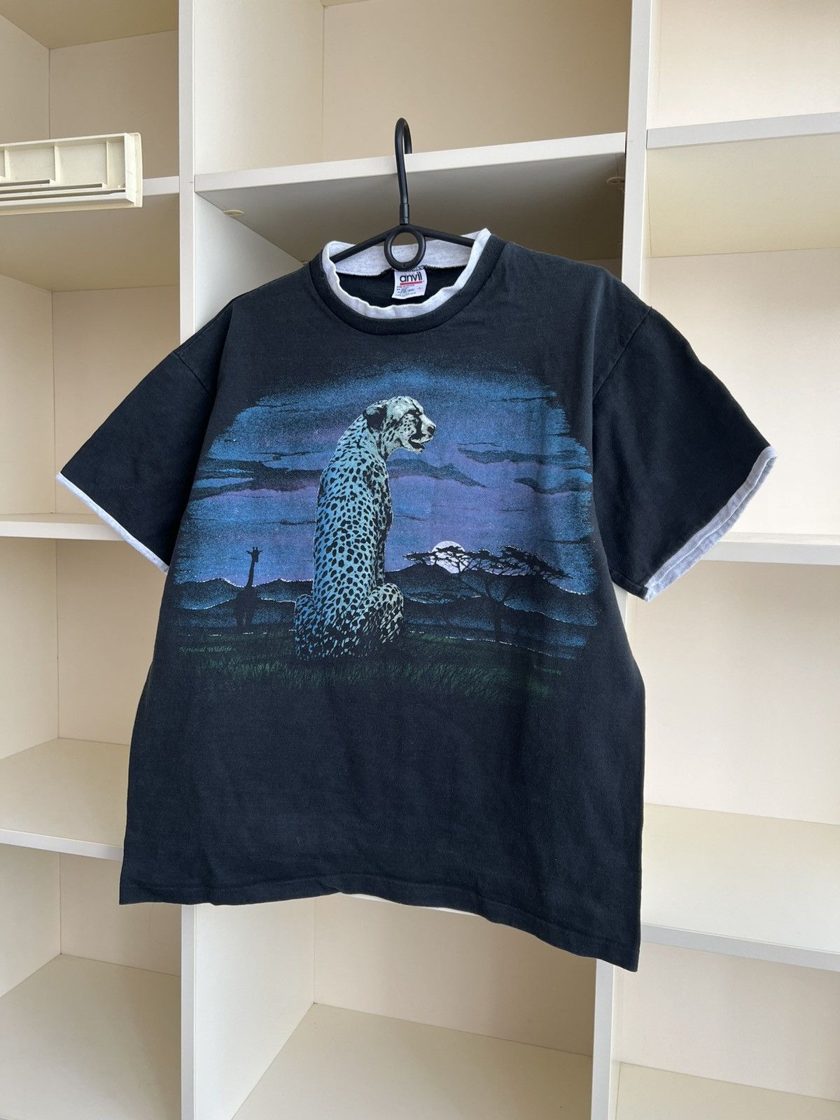 Anvil Vintage 90s Anvil Cheetah T-Shirt Made in USA Safari Nature Size US L / EU 52-54 / 3 - 10 Thumbnail