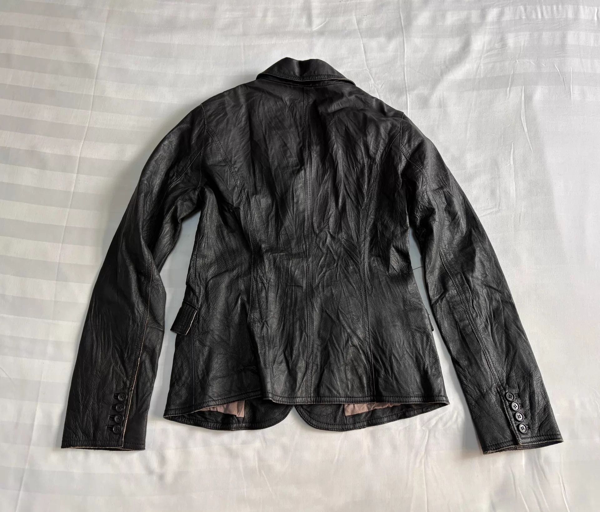 Tornado Mart Tornado Mart vintage blazer leather jacket wrinkled cut Size S / US 4 / IT 40 - 7 Thumbnail