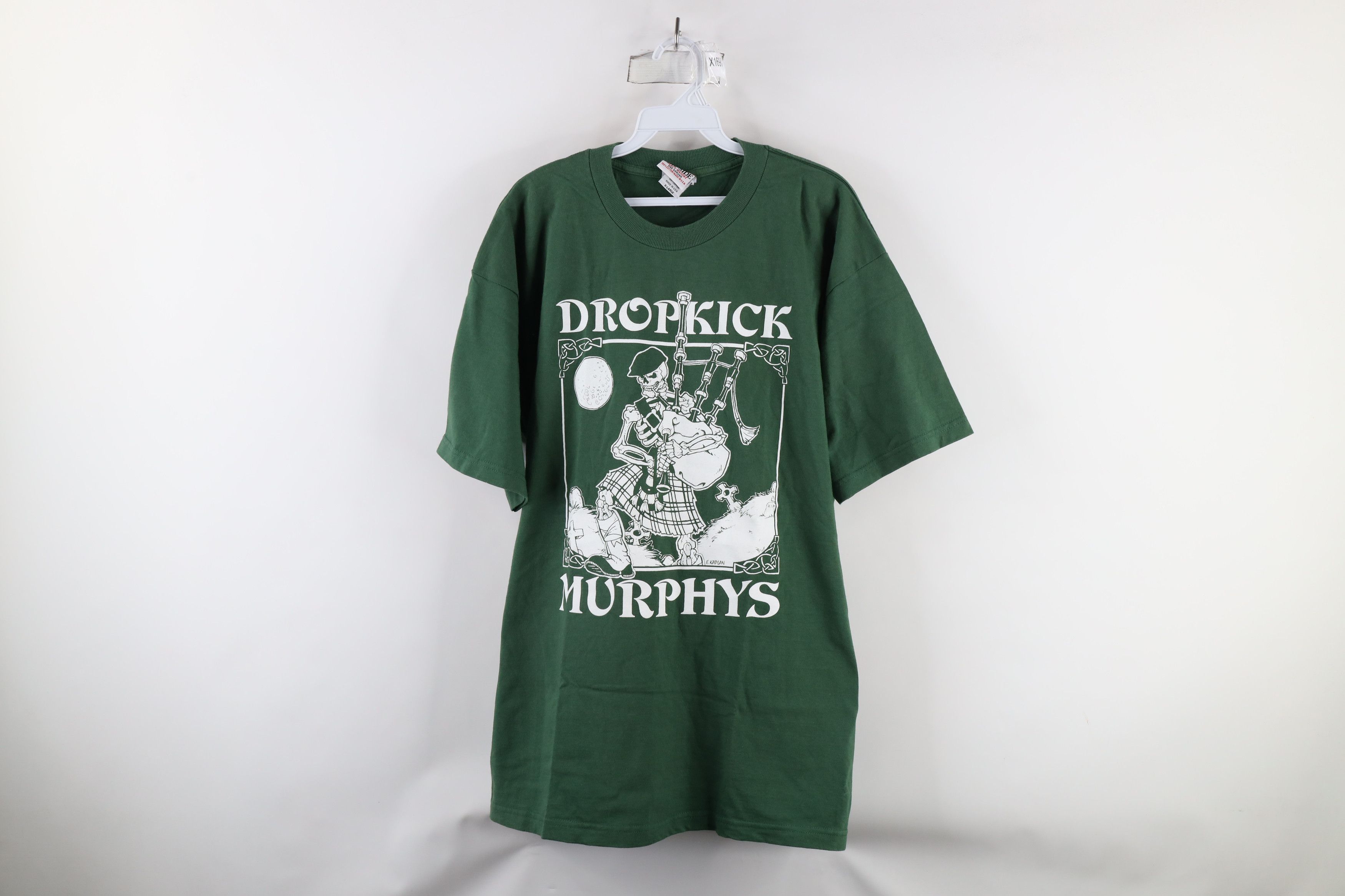 Vintage 90s Out Dropkick Murphys Band T-Shirt Green USA