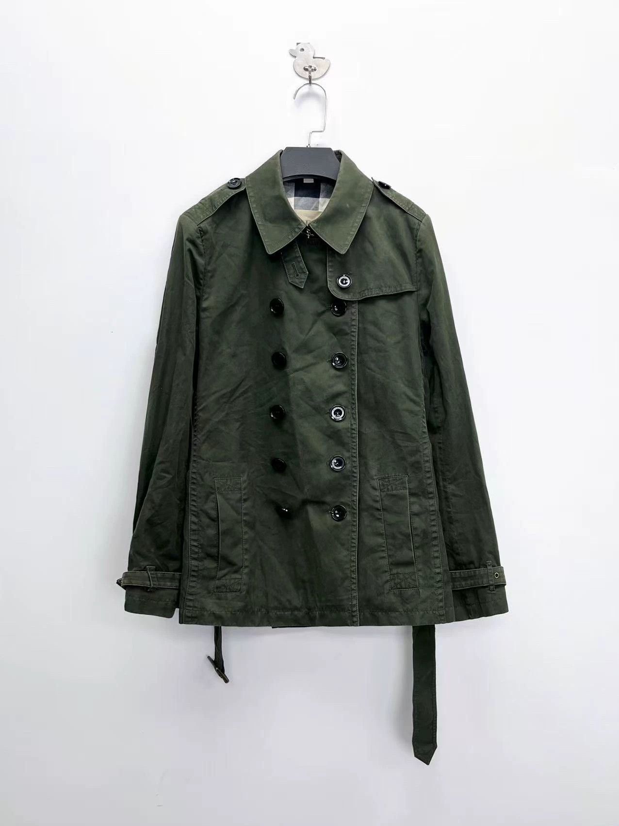 Burberry Burberry Green Double-Breasted Short Trench Coat Size US XL / EU 56 / 4 - 1 Thumbnail