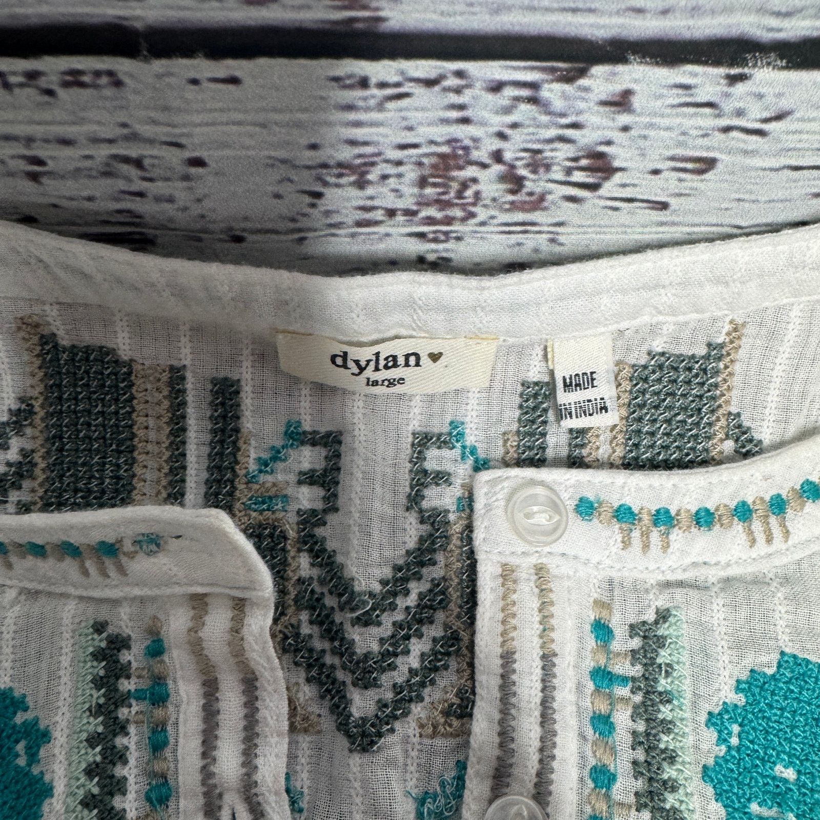 Anthropologie Anthropologie Dylan Cotton Embroidered Long Sleeve Tunic Lg Size L / US 10 / IT 46 - 3 Thumbnail