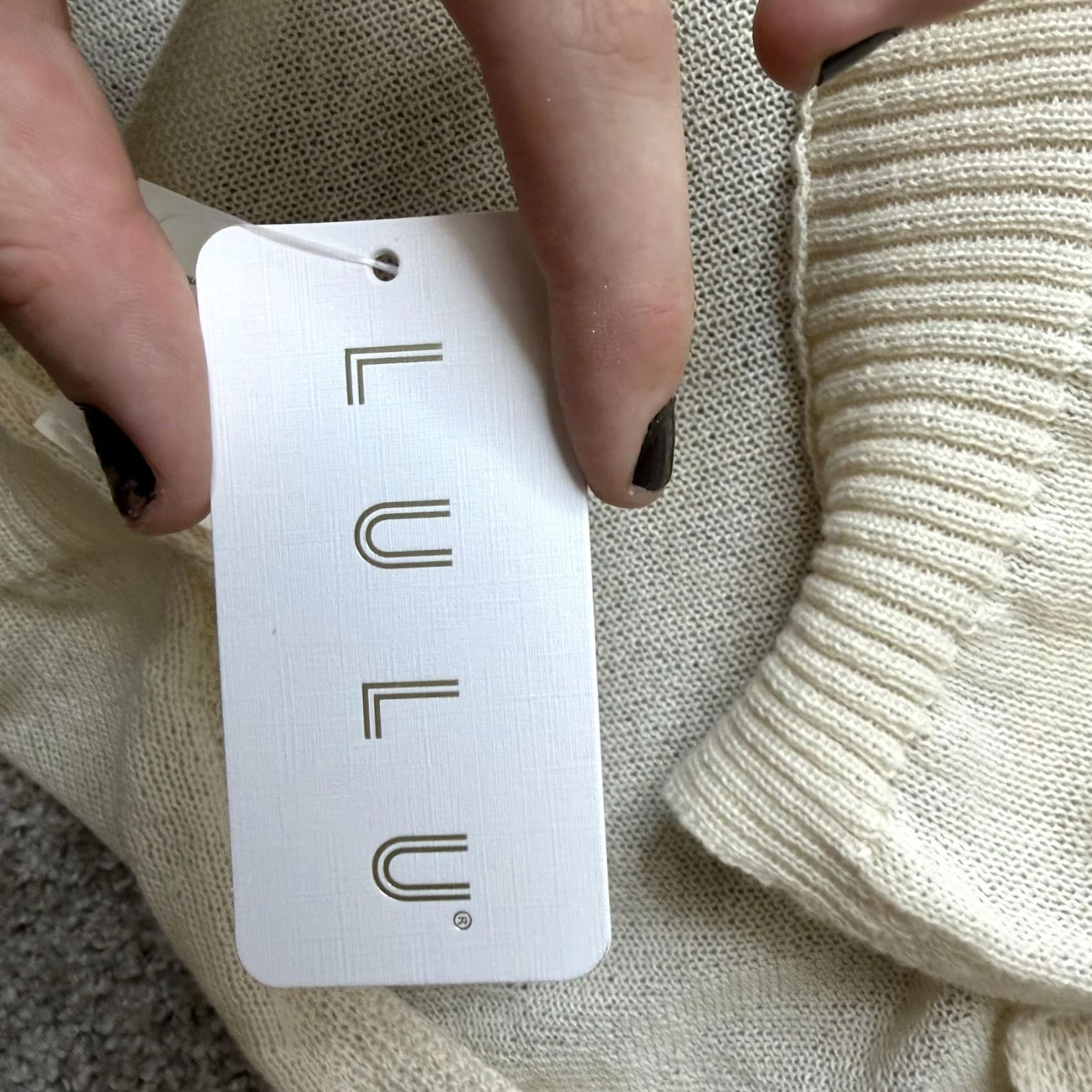 Vintage Lulu Shrug Sweater Womens One Size White V Neck Lightweight Tight-Knit Size ONE SIZE - 5 Thumbnail