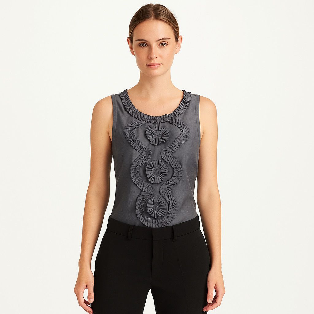 J.Crew Floral Cotton/Silk Embroidered Slvless Blouse Spring Summer Size S / US 4 / IT 40 - 1 Thumbnail