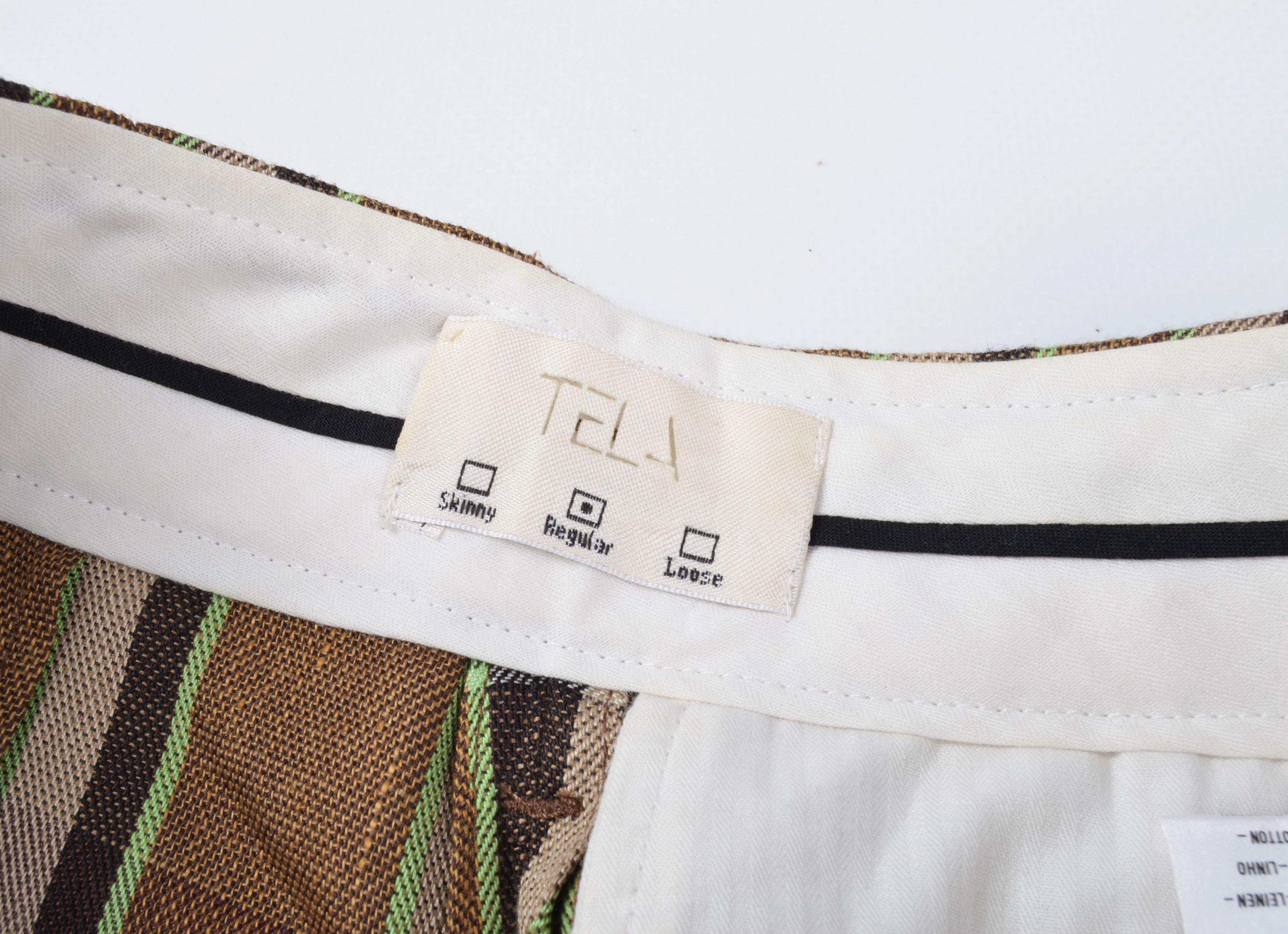 Designer Tela Linen Blend Plaid Wide Leg Trousers Pants Size 28" / US 6 / IT 42 - 7 Thumbnail