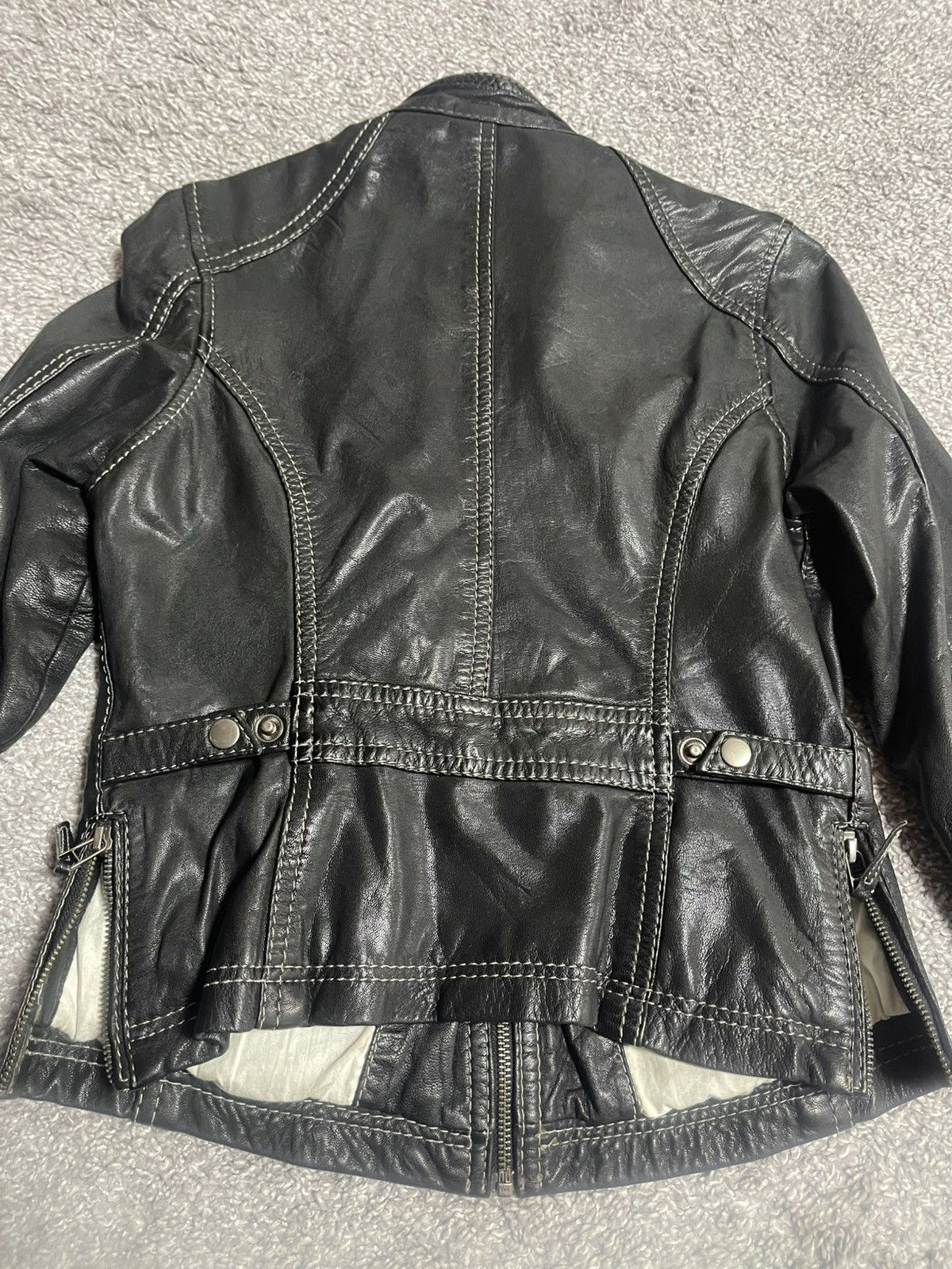 Japanese Brand × Vintage OAKWOOD VINTAGE Y2K LEATHER JACKET BLACK SIZE M-S Size M / US 6-8 / IT 42-44 - 6 Thumbnail