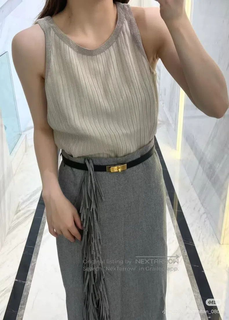 Brunello Cucinelli Brunello Cucinelli Fringe Wool Skirt Size 25" / US 0 / IT 36 - 6 Thumbnail