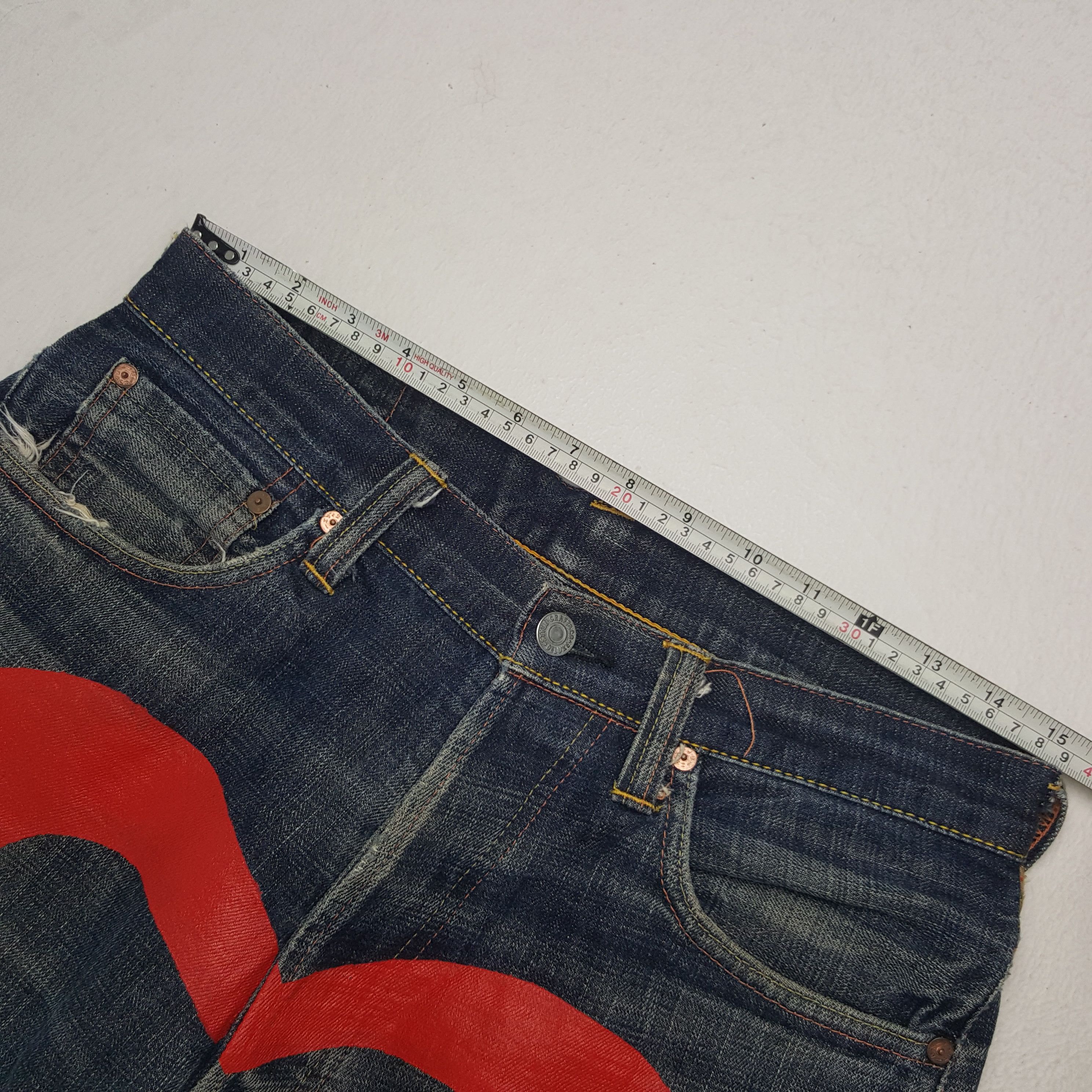 Evisu × Japanese Brand × Vintage Vintage Evisu Japanese Brand Daicock Custom Art Denim Jeans Size US 30 / EU 46 - 9 Thumbnail