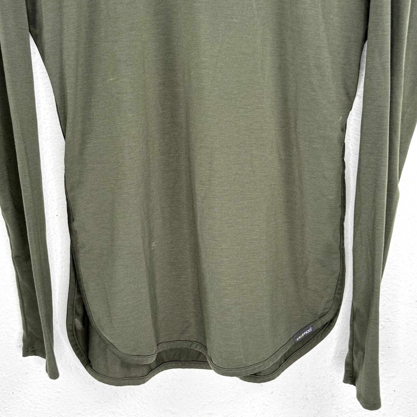 ExOfficio VINTAGE ExOfficio Womens Long Sleeve Shirt XS Round Neck Green Slits Shirt Womens XS Green Slit Size XS / US 0-2 / IT 36-38 - 3 Thumbnail