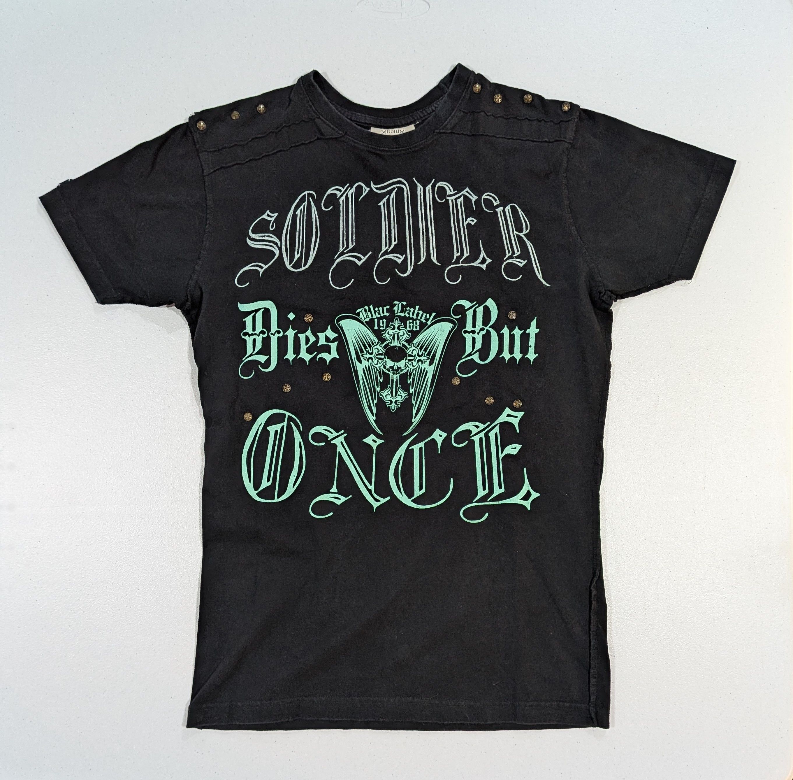 Black Label Men's Y2K Black Label "Soldier Dies But Once" Tee Size US M / EU 48-50 / 2 - 1 Thumbnail