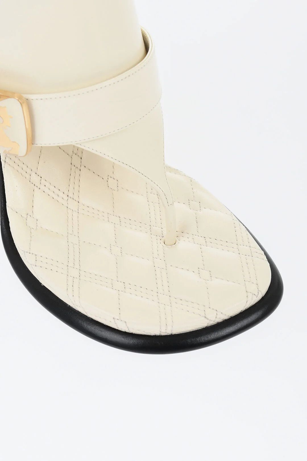Burberry og1mm0426 Brushed Leather Thong Mules in White Size US 9 / IT 39 - 4 Thumbnail