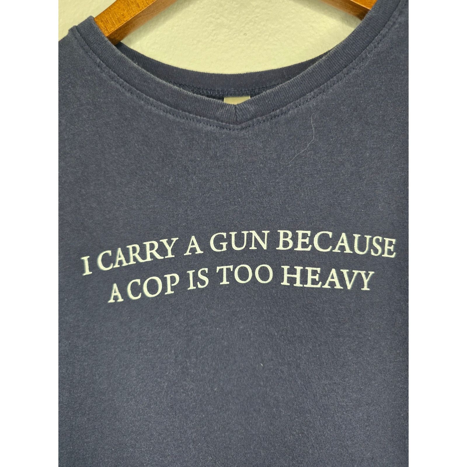 Anvil Paradise Firearms Training I Carry A Gun A Cop Is Heavy Tee Size L / US 10 / IT 46 - 2 Thumbnail