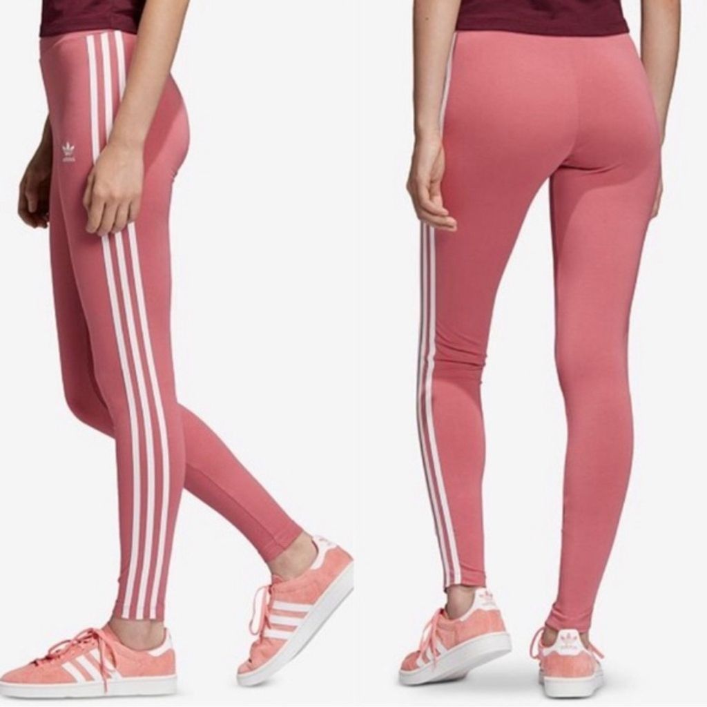 Adidas XS Adidas Three Stripes Leggings Tights Dusty Rose Size 26" / US 2 / IT 38 - 1 Thumbnail