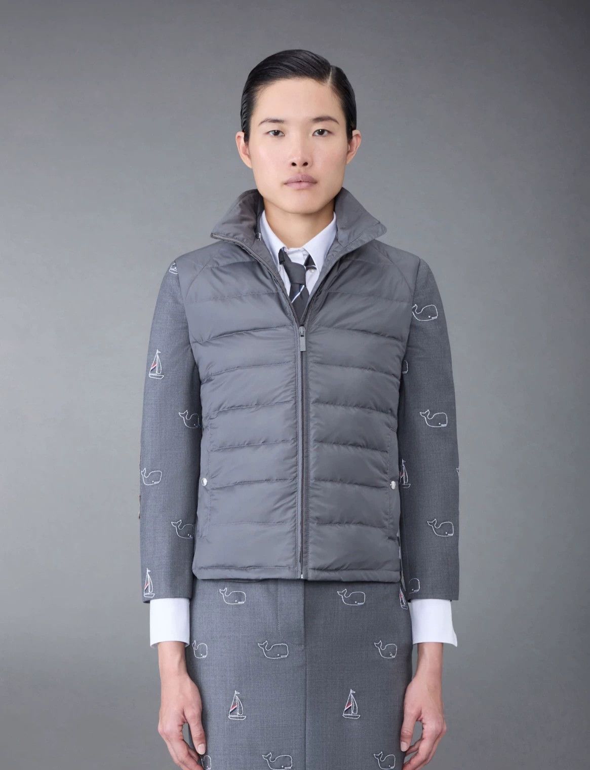 Thom Browne Thom Browne Women's Classic Mid Gray Down Vest Size40 Size S / US 4 / IT 40 - 8 Thumbnail