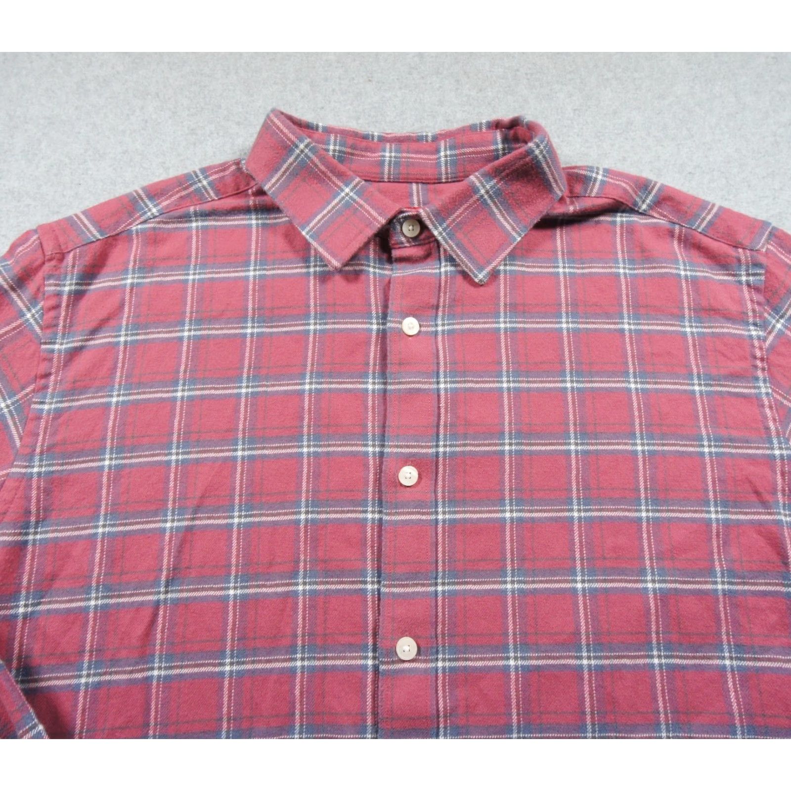 UNTUCKit UNTUCKit Shirt Mens XL Red Button-Down Flannel Slim Fit Barnwood Long Sleeve Shirt Size US XL / EU 56 / 4 - 2 Thumbnail