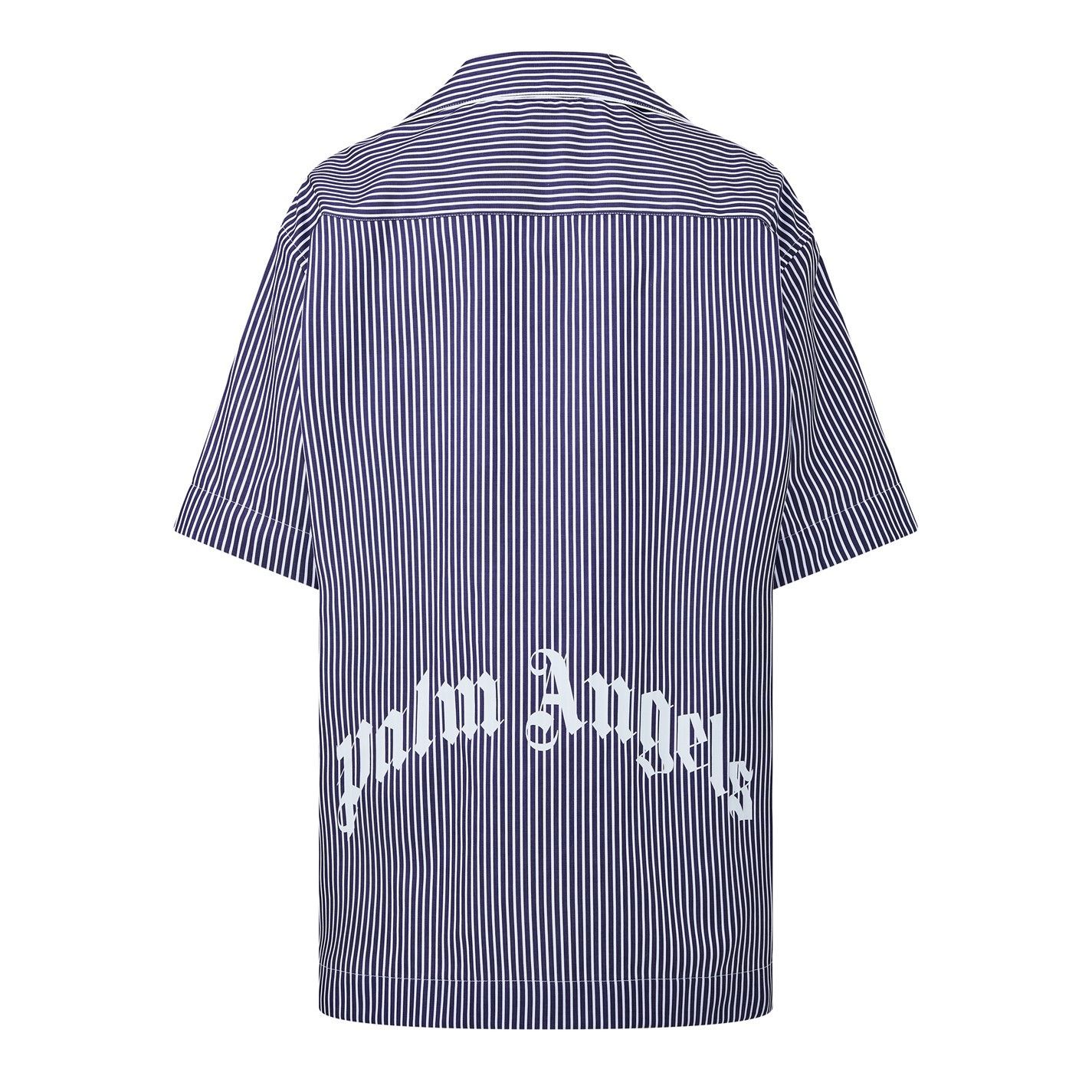 Palm Angels o1g2r1mq0325 Curve Logo Shirt in Blue & White Size M / US 6-8 / IT 42-44 - 2 Thumbnail