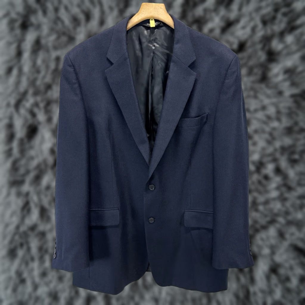 Jos. A. Bank Jos A Bank Blazer Sport Coat 46L Mens Navy Wool Bamboo Blend Classic Career Soft Solid Long Blazer Mens Size 46R - 1 Thumbnail