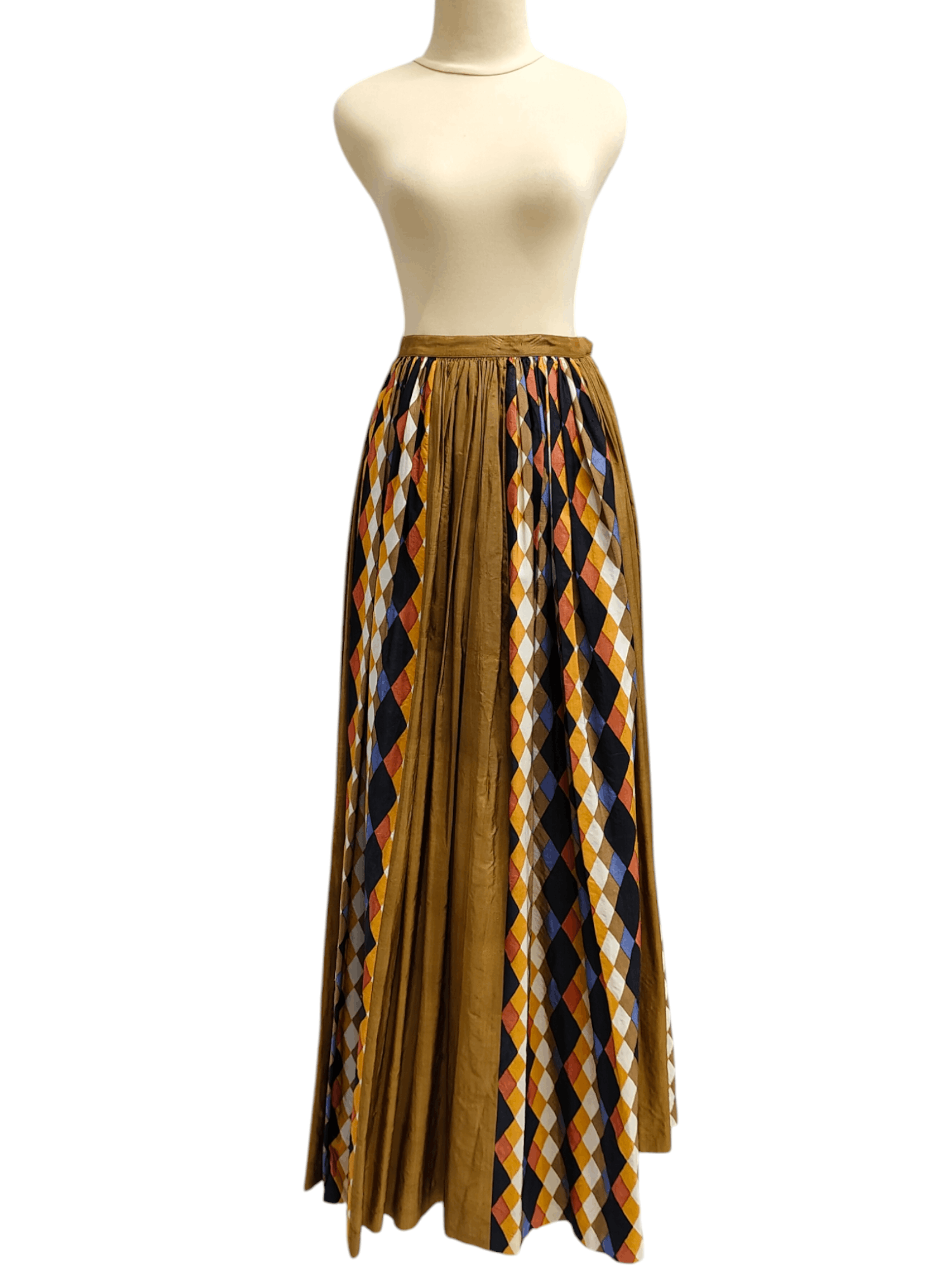 Saint Laurent Paris ARCHIVE💥Vtg 70s Saint Laurent Pleated Floor Skirt Size 28" / US 6 / IT 42 - 1 Thumbnail
