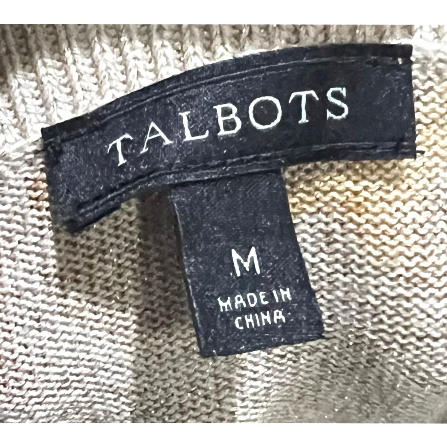 Talbots Talbots Cardigan Sweater Medallion Metallic Tapestry Print Lightweight Gold Sz M Womens Knit Crew Neck Long Sleeve Size M / US 6-8 / IT 42-44 - 7 Thumbnail