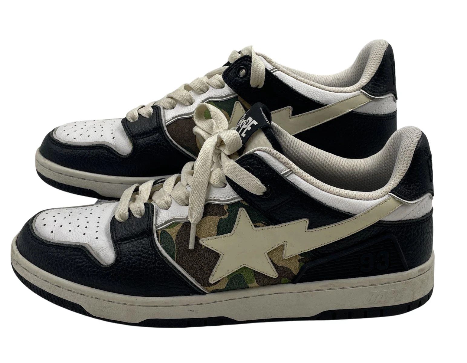 Bape A Bathing Ape Sk8 Sta Black White 1I70-191-006 Mens  display picture 1