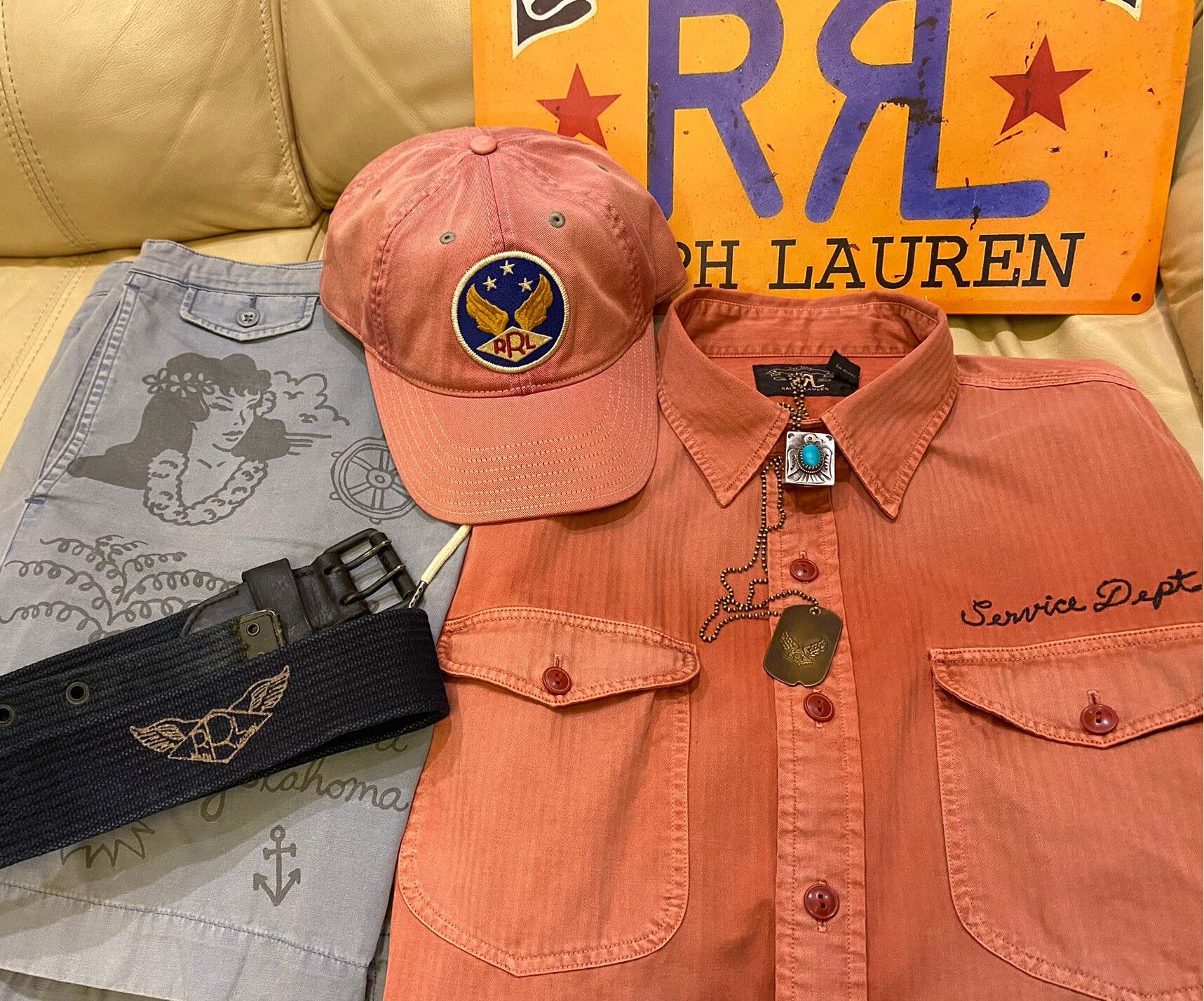 RRL Ralph Lauren Vintage RRL Service Dept Short Sleeve Shirt Size US L / EU 52-54 / 3 - 1 Thumbnail