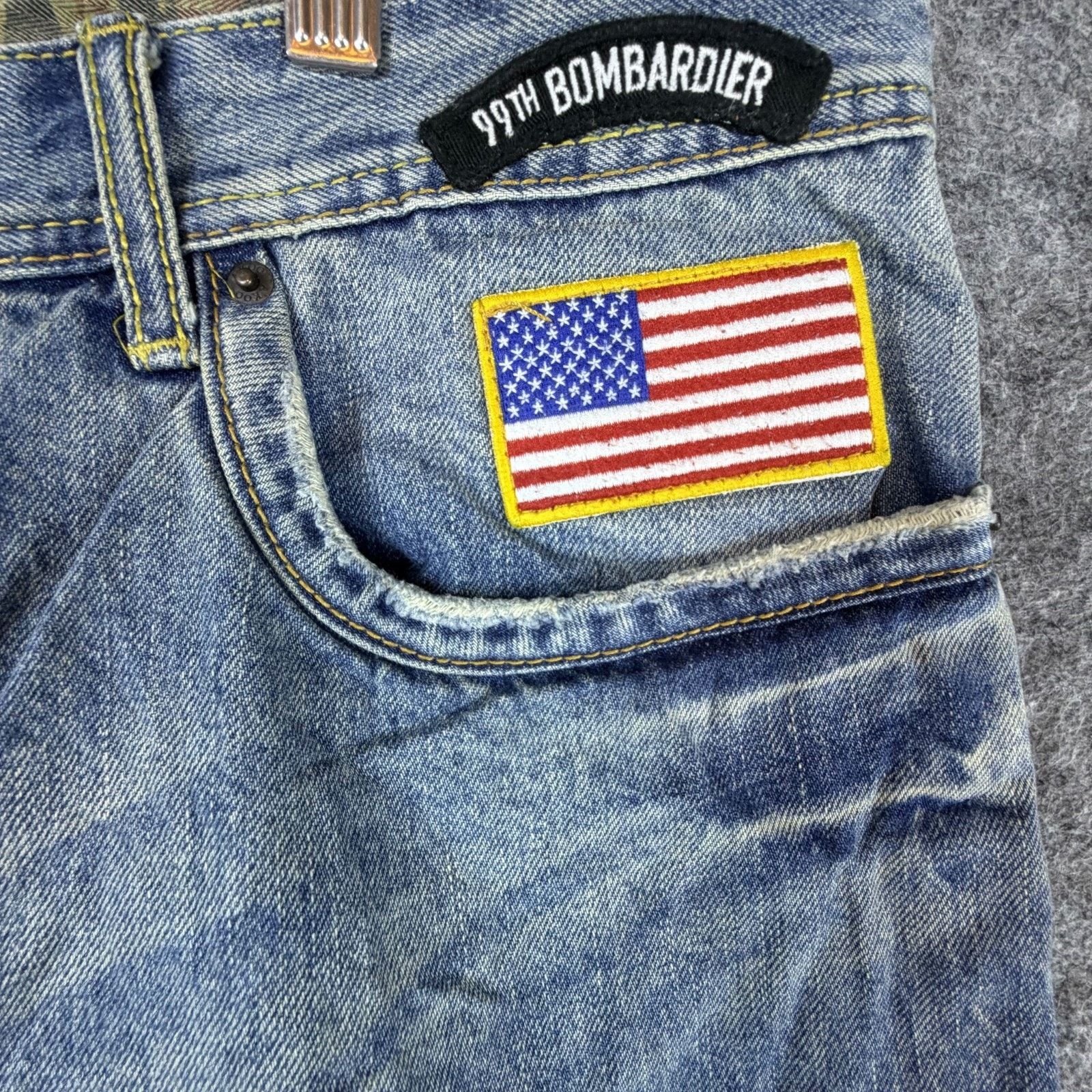AKOO Vintage Y2K Akoo 99th Bombardier Jean Shorts Mens 42 Camo Size US 42 / EU 58 - 2 Thumbnail