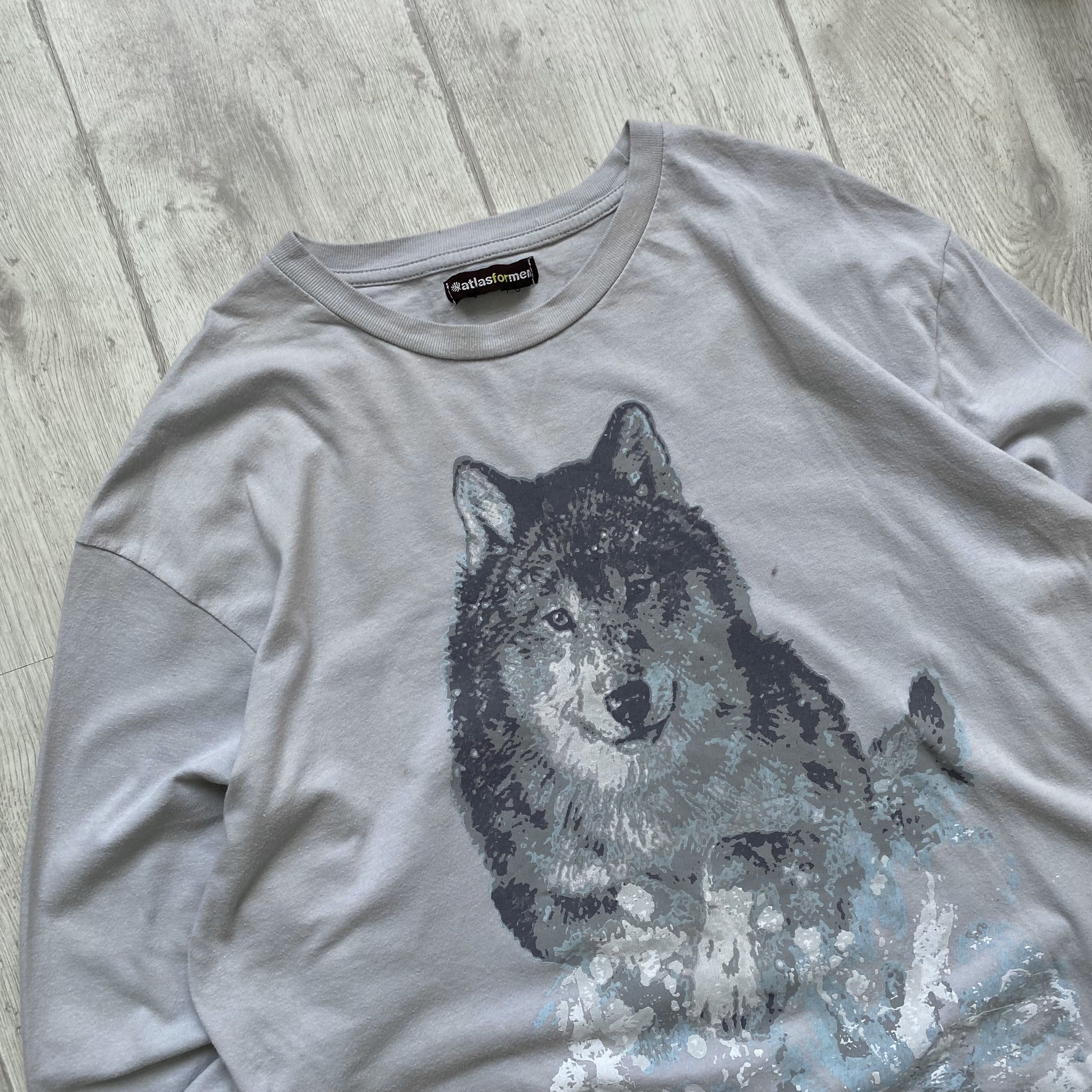 The Mountain 🐺Vintage 00s Wolf logo Long sleeve T-shirt Husky Dog Size US L / EU 52-54 / 3 - 2 Thumbnail