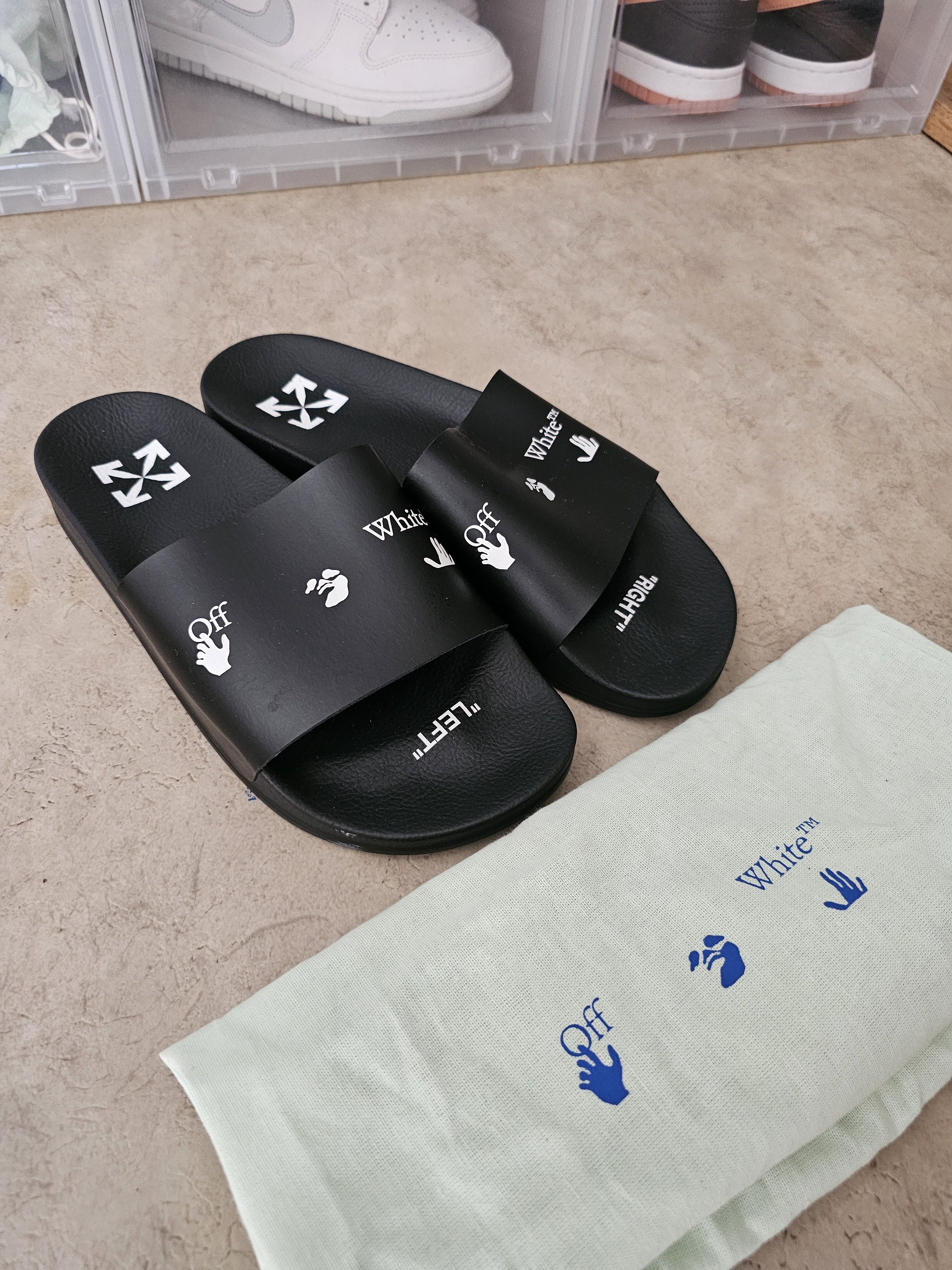 Off white slides white best sale