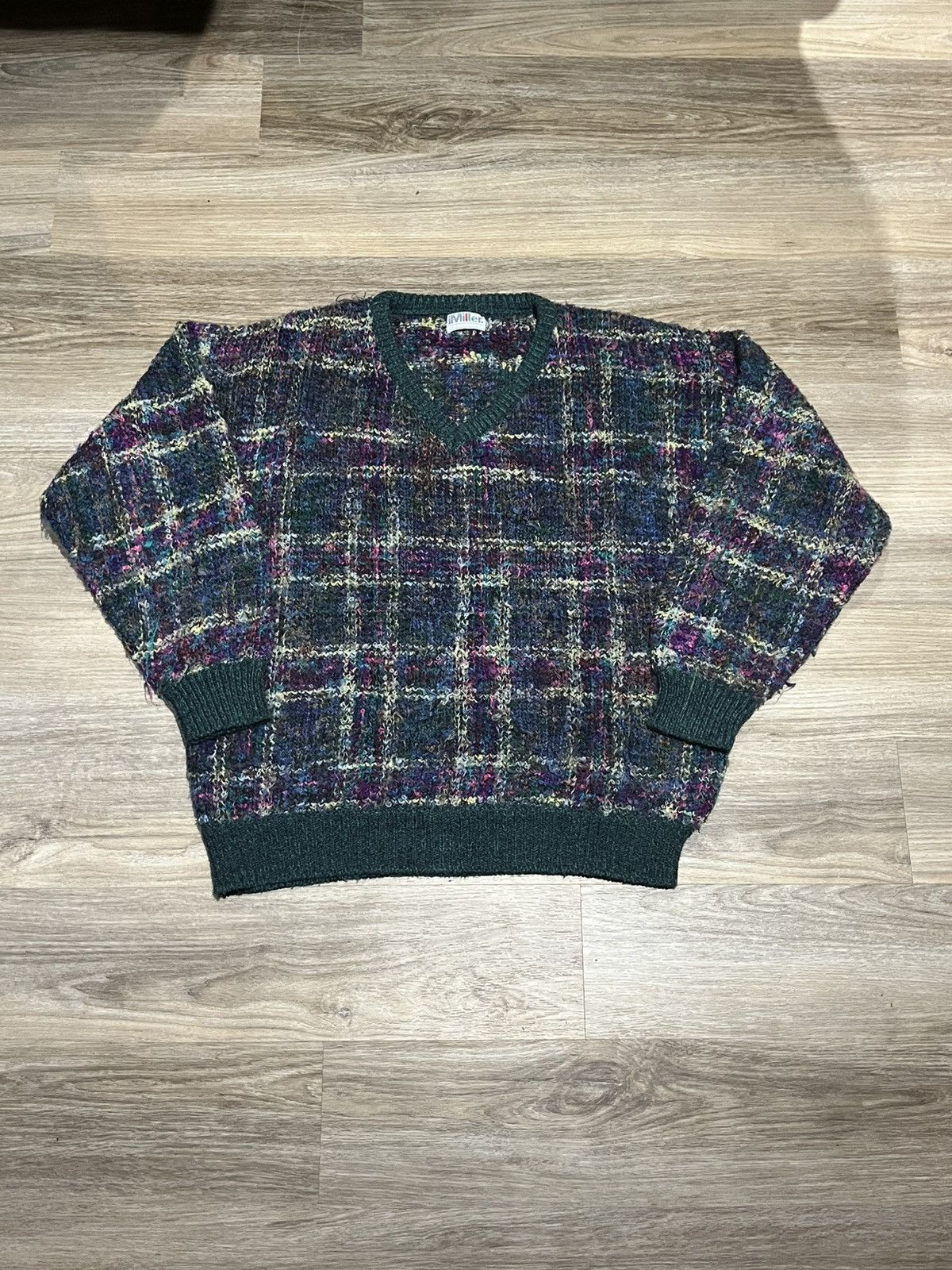 Vintage Retro green and purple knit Size US L / EU 52-54 / 3 - 1 Thumbnail