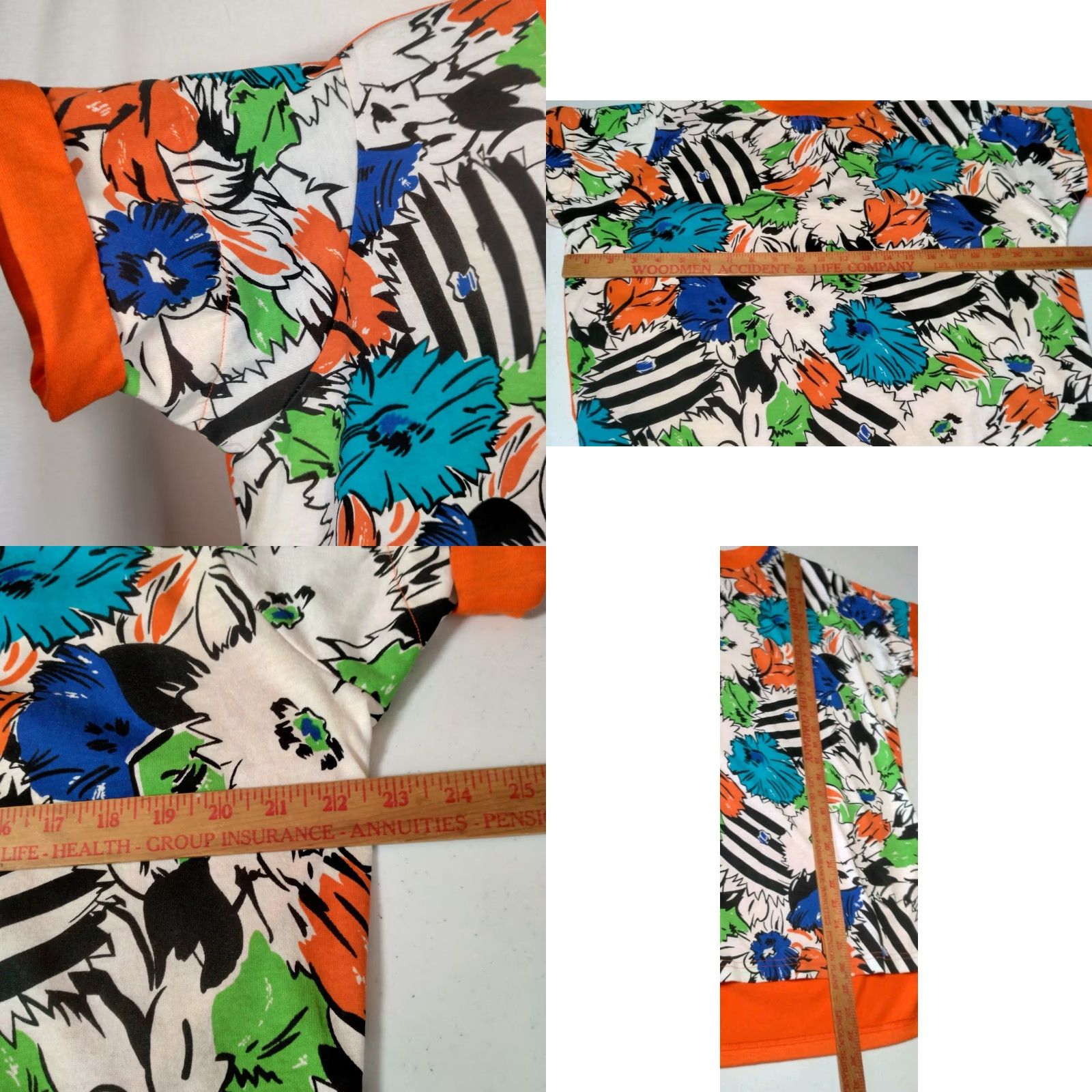 Etro VINTAGE Traffic Jam Shirt Women Small Orange Floral 80s Beach Surf Vintage 1980s Womens Size S / US 4 / IT 40 - 8 Thumbnail