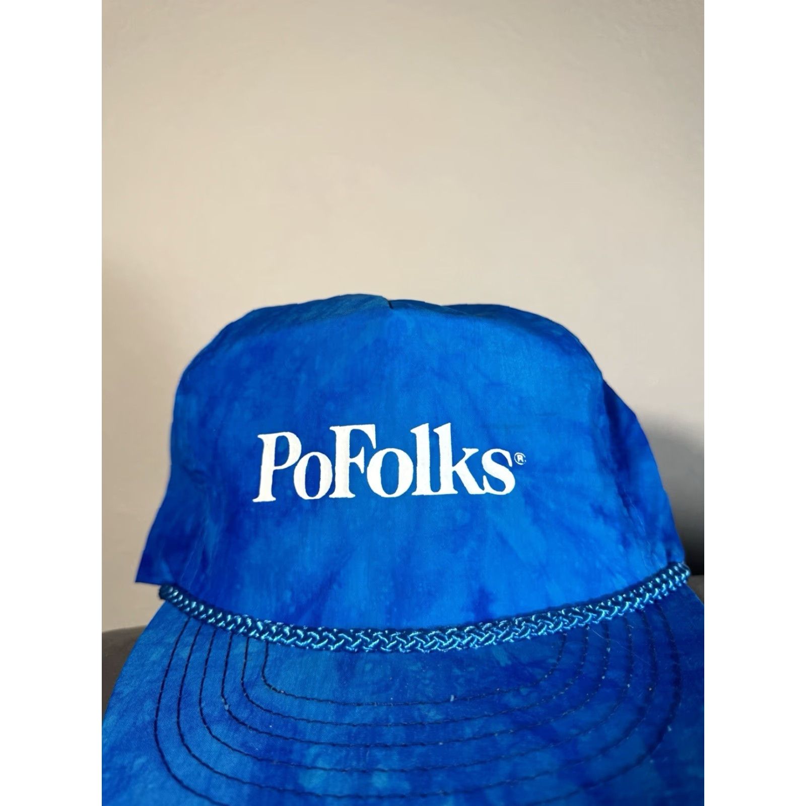 Roper VINTAGE PoFolks Restaurant Southern Homestyle Florida Rope Adjustable Hat 80s Trucker Blue Men One Size Size ONE SIZE - 3 Thumbnail