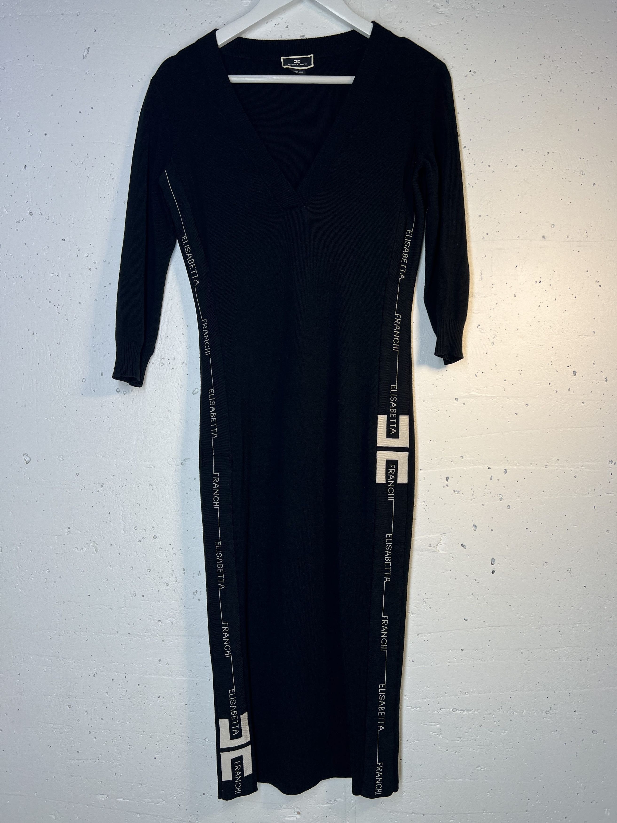 Elisabetta Franchi Elisabetta Franchi Black Knitted Dress Size M / US 6-8 / IT 42-44 - 1 Thumbnail