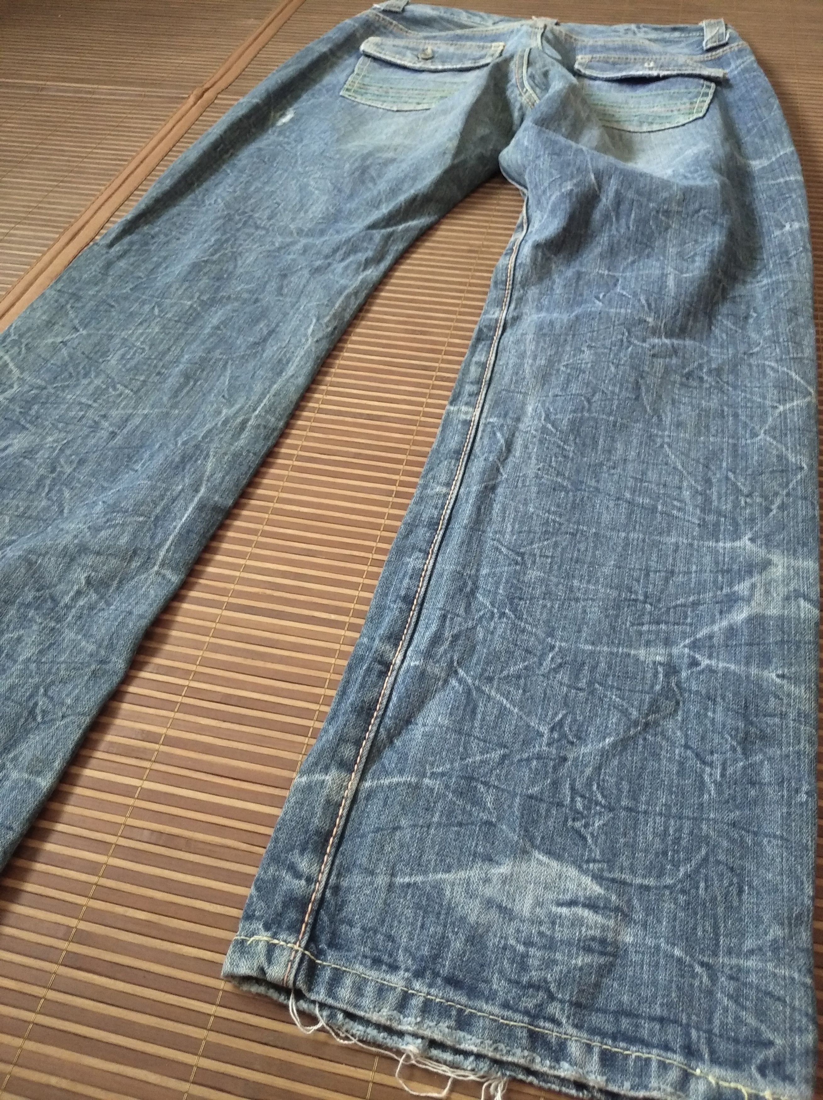 If Six Was Nine × Japanese Brand Vintage’90s🔥Daily Topics🔥Distressed Rusty Light Blue Jeans Size US 32 / EU 48 - 8 Thumbnail