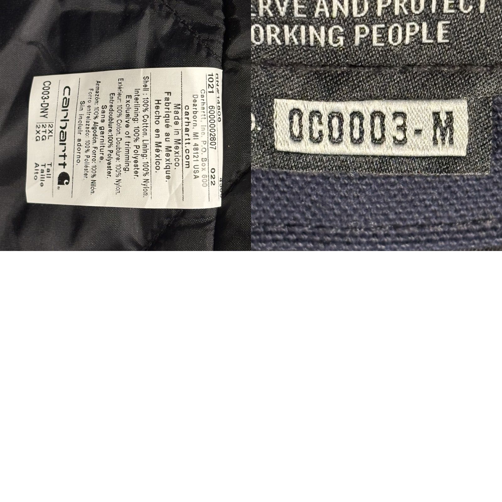 Carhartt VINTAGE Carhartt C003 DNY 2XL Tall Duck Coat Navy Quilted Work Jacket Mens 2000s Brass Zip Size US XXL / EU 58 / 5 - 8 Thumbnail