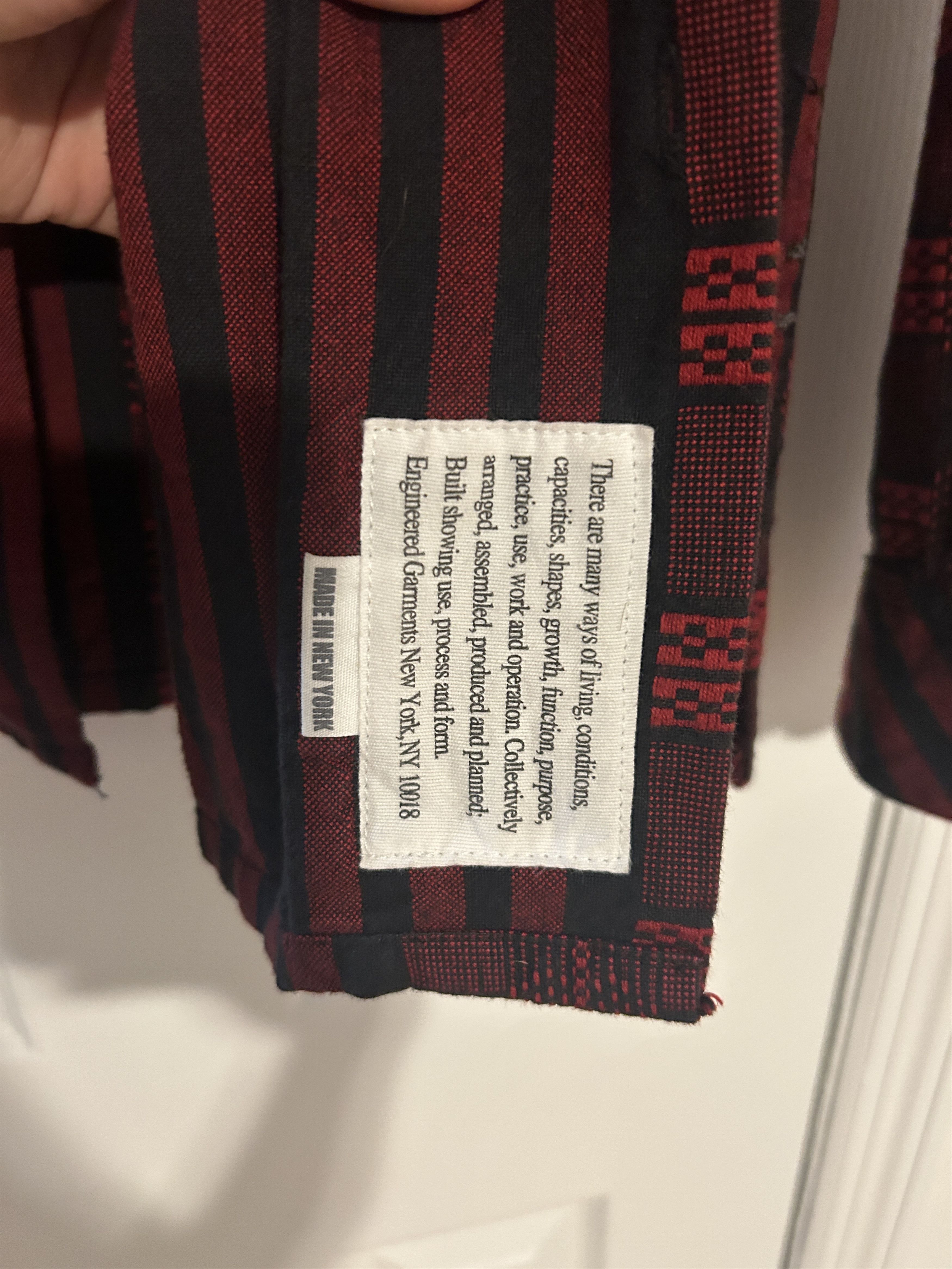 Engineered Garments Engineered Garments Red Black Patterned Work Shirt Size S Size US S / EU 44-46 / 1 - 5 Thumbnail